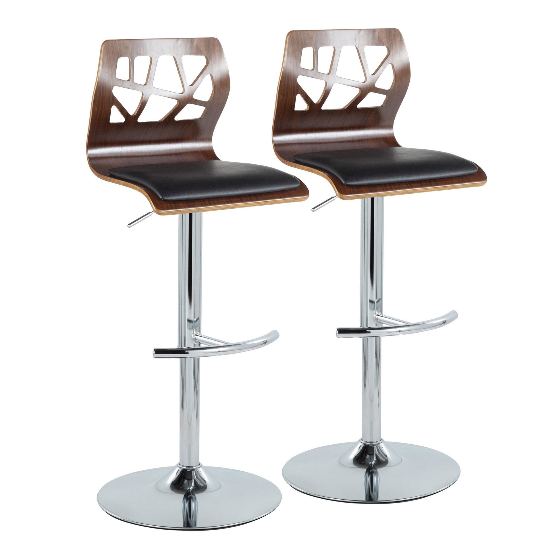 Folia Adjustable Barstool - Set of 2 By LumiSource - BS-FOLIAPU-RT2 CHRNACR2 | Bar Stools | Modishstore - 16