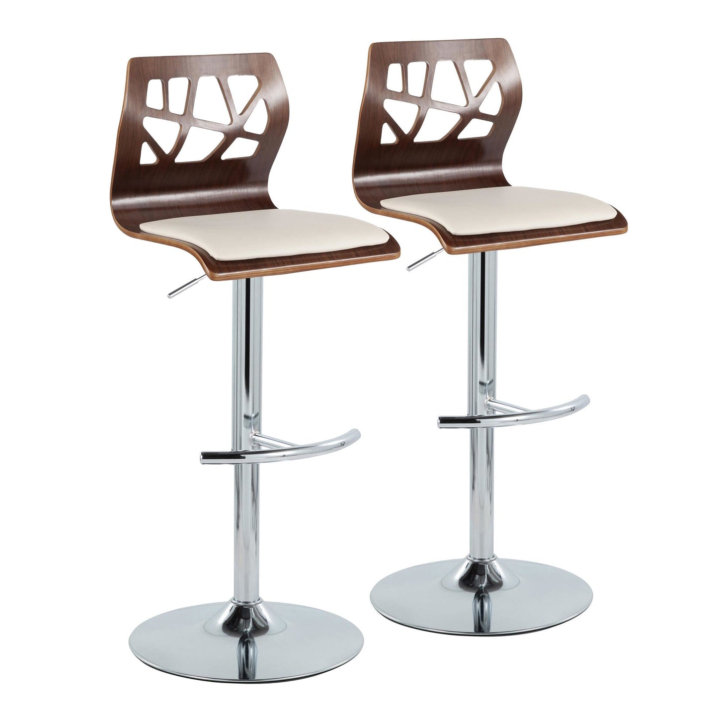 Folia Adjustable Barstool - Set of 2 By LumiSource - BS-FOLIAPU-RT2 CHRNACR2 | Bar Stools | Modishstore - 26