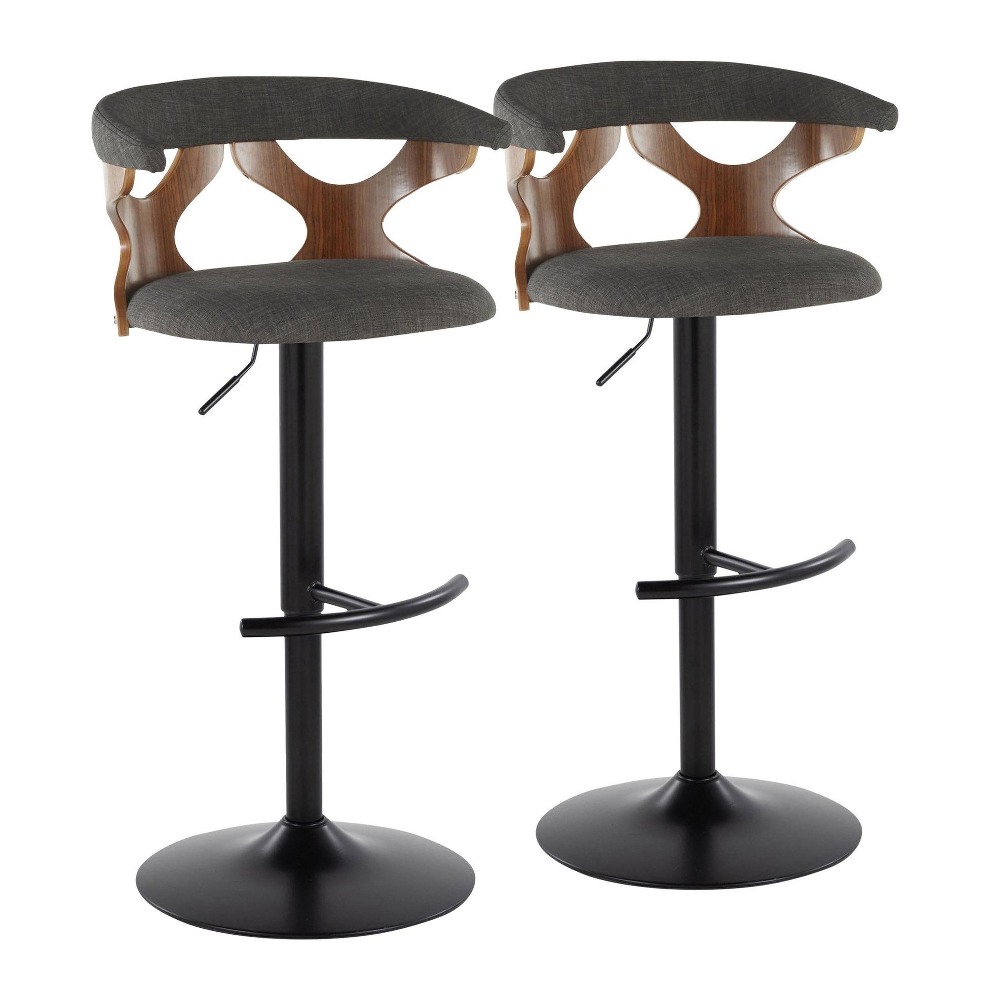 Gardenia Adjustable Barstool - Set of 2 By LumiSource - BS-GARDFB-RT2 BKWLCHAR2 | Bar Stools | Modishstore - 5