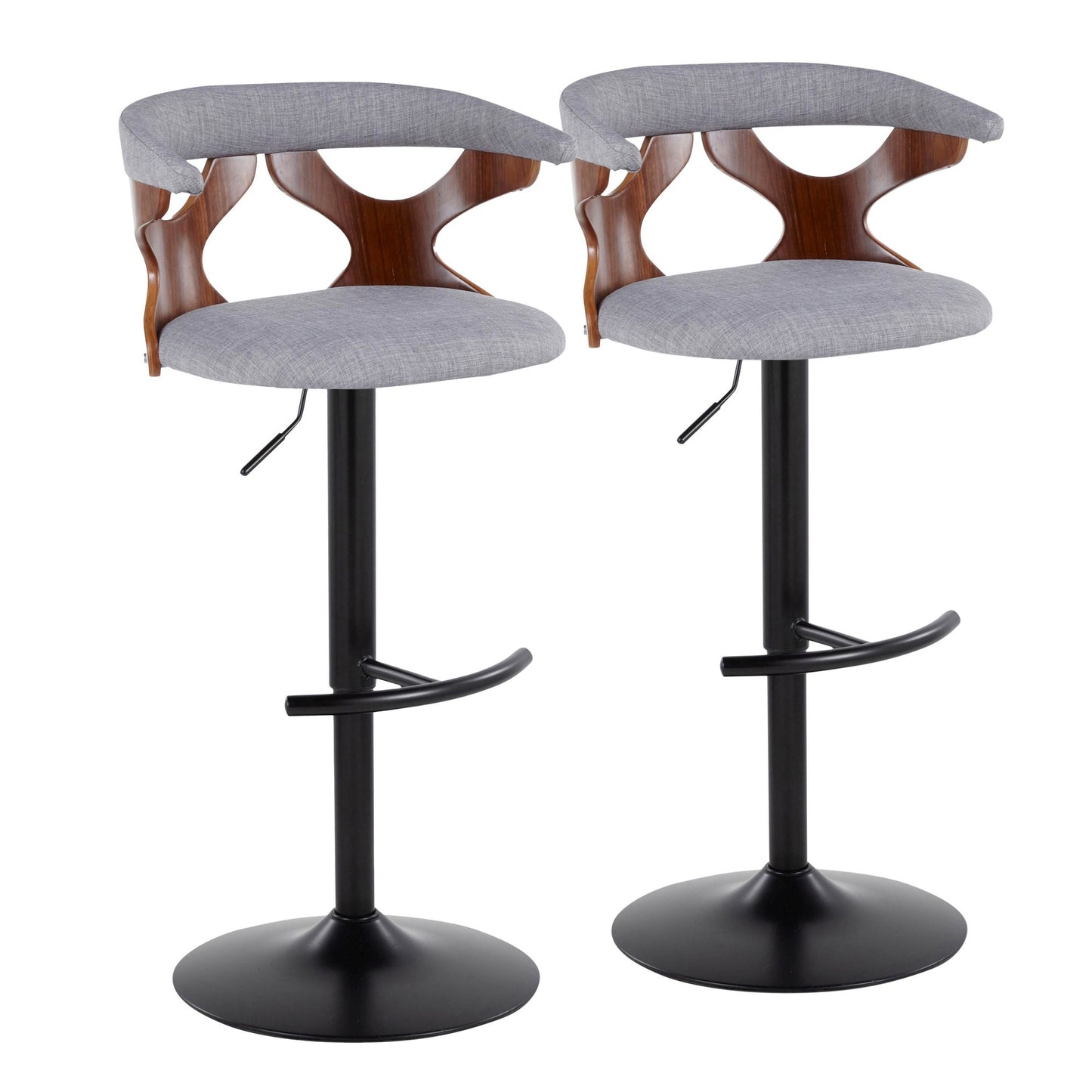 Gardenia Adjustable Barstool - Set of 2 By LumiSource - BS-GARDFB-RT2 BKWLCHAR2 | Bar Stools | Modishstore - 15