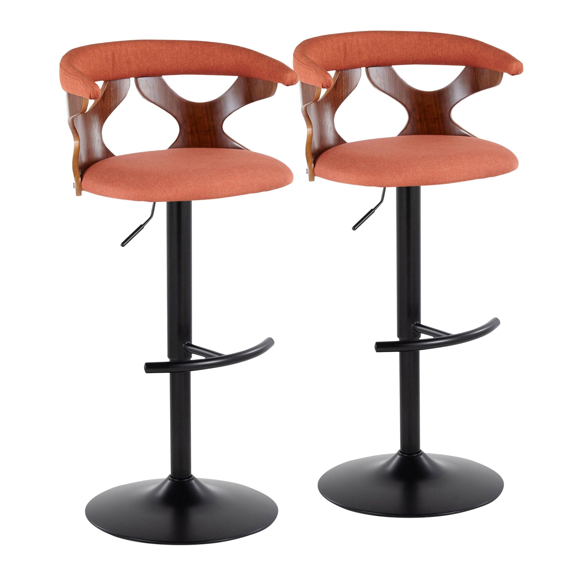 Gardenia Adjustable Barstool - Set of 2 By LumiSource - BS-GARDFB-RT2 BKWLCHAR2 | Bar Stools | Modishstore - 23