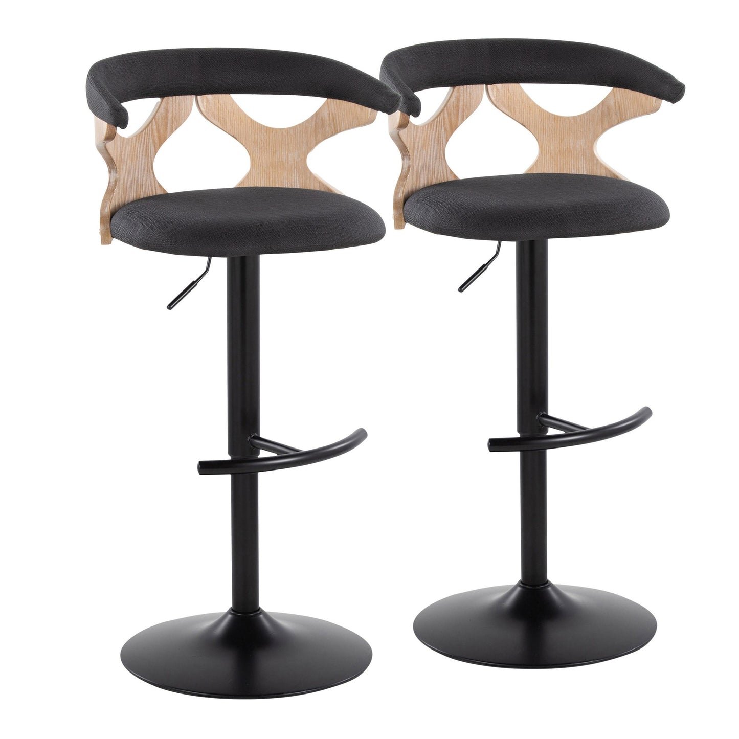 Gardenia Adjustable Barstool - Set of 2 By LumiSource - BS-GARDFB-RT2 BKWWBU2 | Bar Stools | Modishstore - 14