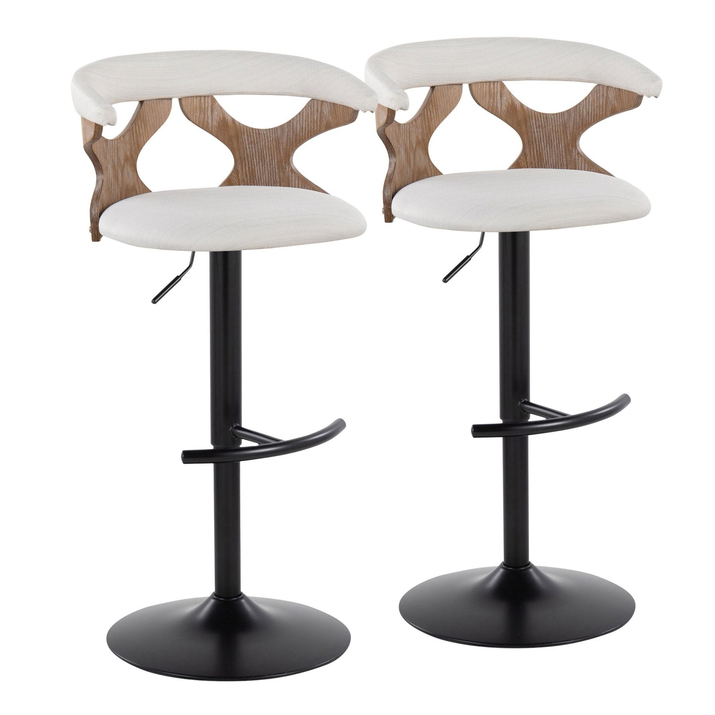 Gardenia Adjustable Barstool - Set of 2 By LumiSource - BS-GARDFB-RT2 BKWWBU2 | Bar Stools | Modishstore - 24