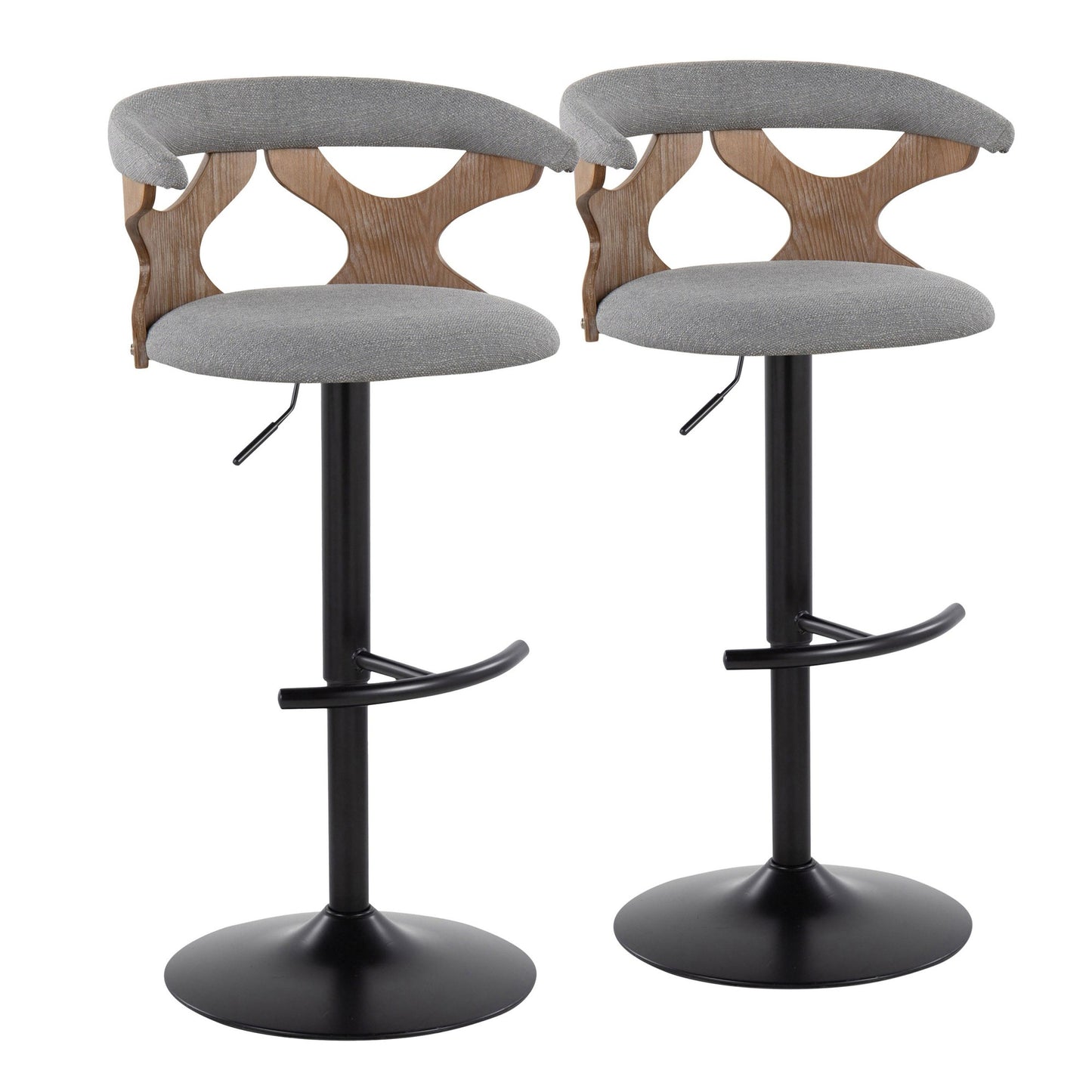 Gardenia Adjustable Barstool - Set of 2 By LumiSource - BS-GARDFB-RT2 BKWWBU2 | Bar Stools | Modishstore - 34