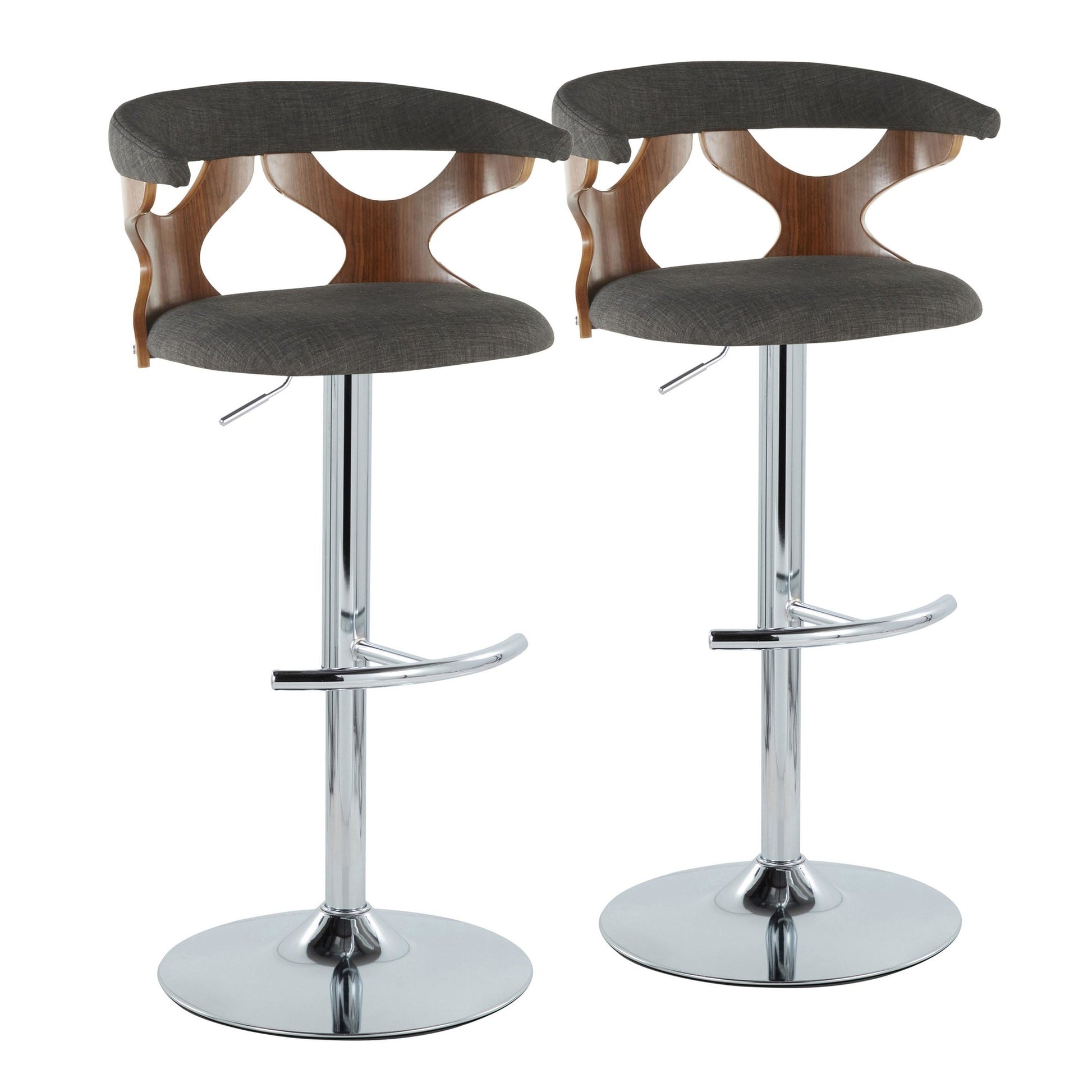 Gardenia Adjustable Barstool - Set of 2 By LumiSource - BS-GARDFB-RT2 CHRWLCHAR2 | Bar Stools | Modishstore - 5