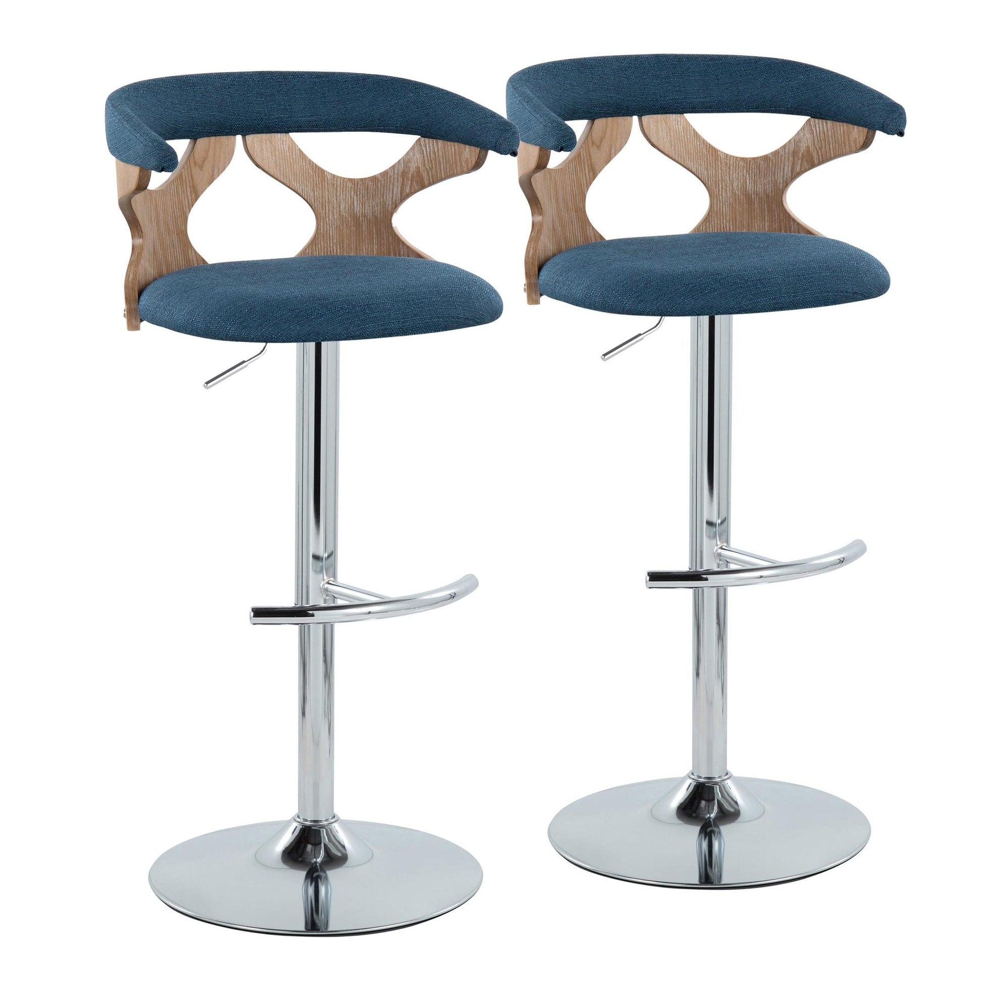 Gardenia Adjustable Barstool - Set of 2 By LumiSource - BS-GARDFB-RT2 CHRWWBU2 | Bar Stools | Modishstore - 5