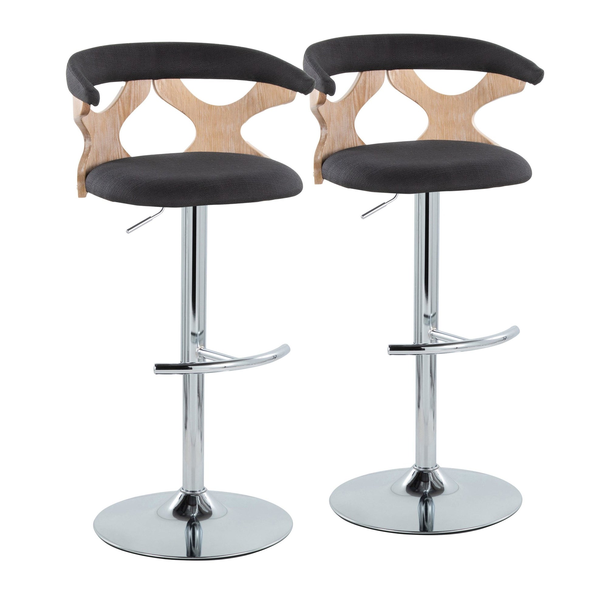 Gardenia Adjustable Barstool - Set of 2 By LumiSource - BS-GARDFB-RT2 CHRWWBU2 | Bar Stools | Modishstore - 15