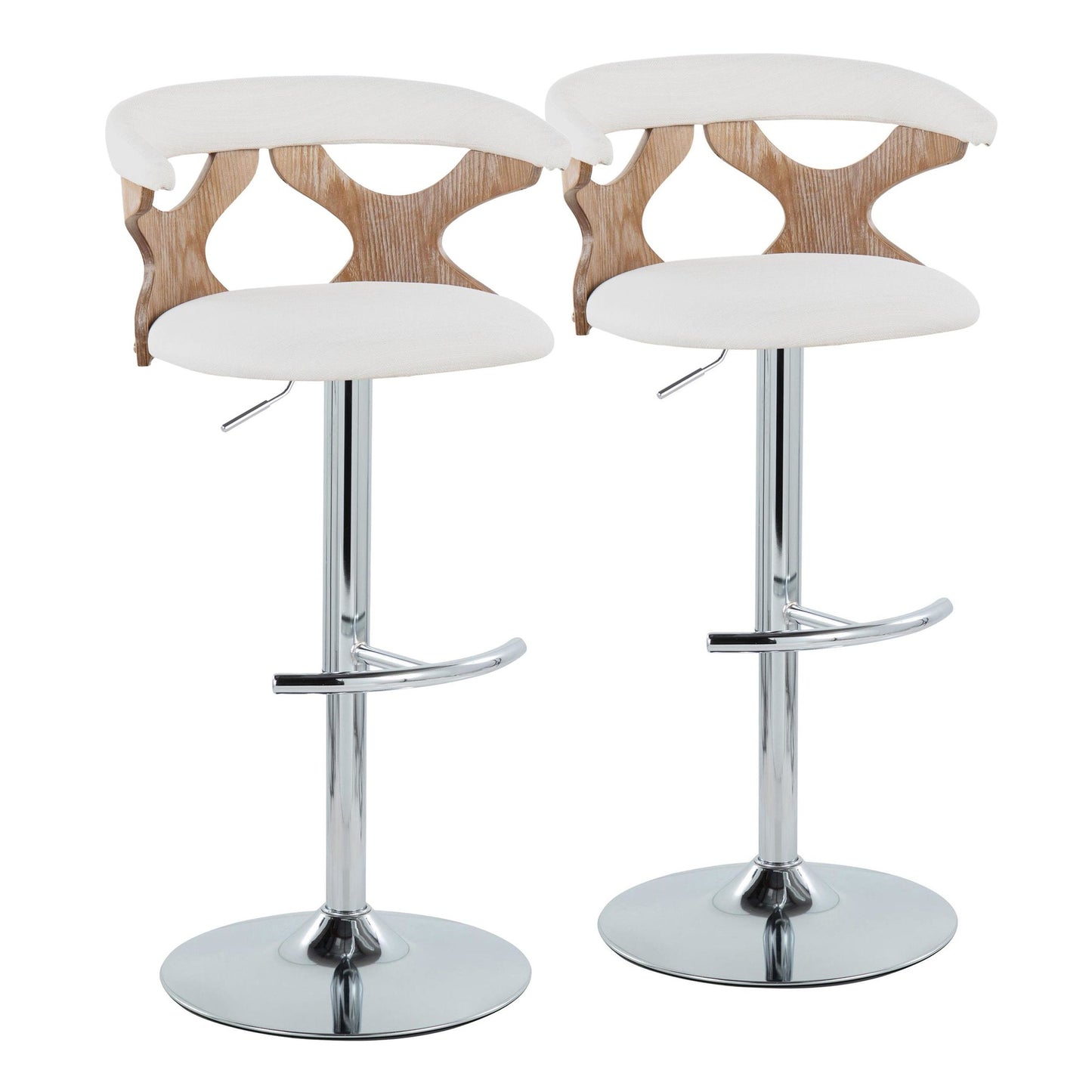 Gardenia Adjustable Barstool - Set of 2 By LumiSource - BS-GARDFB-RT2 CHRWWBU2 | Bar Stools | Modishstore - 25