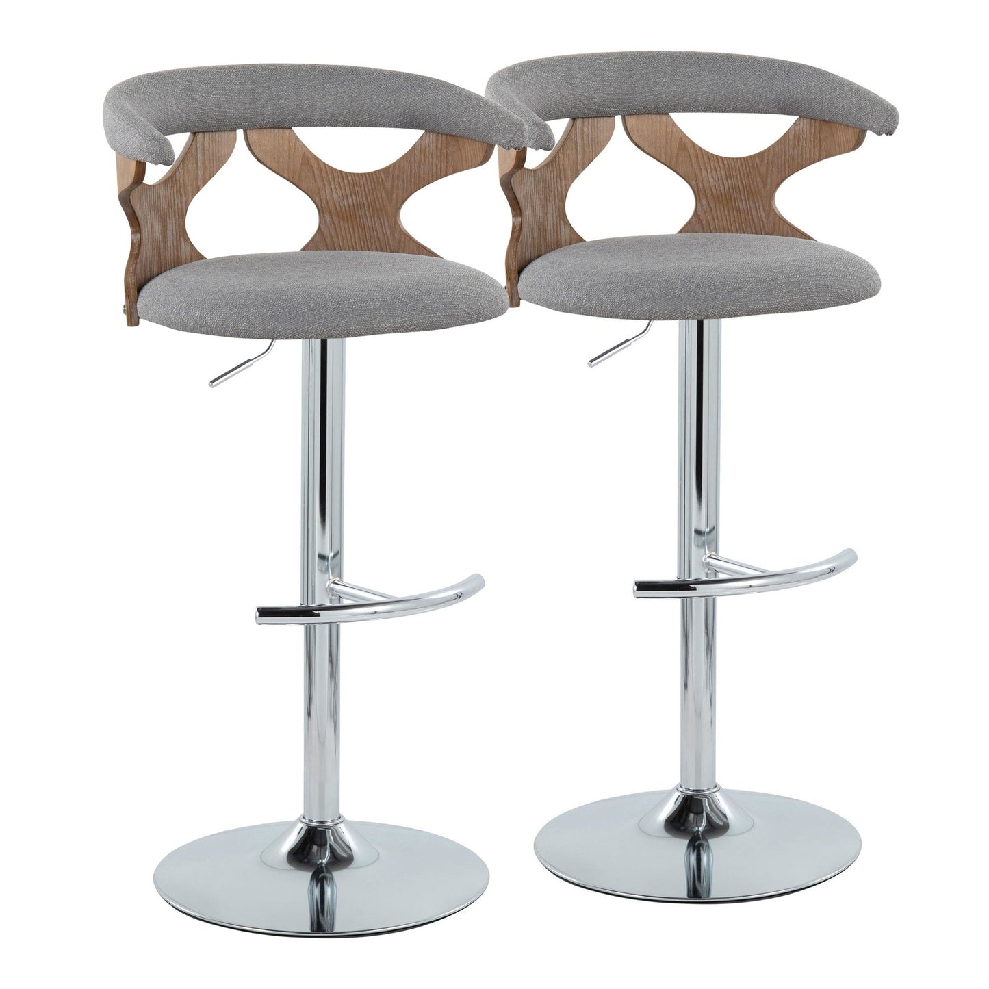 Gardenia Adjustable Barstool - Set of 2 By LumiSource - BS-GARDFB-RT2 CHRWWBU2 | Bar Stools | Modishstore - 35