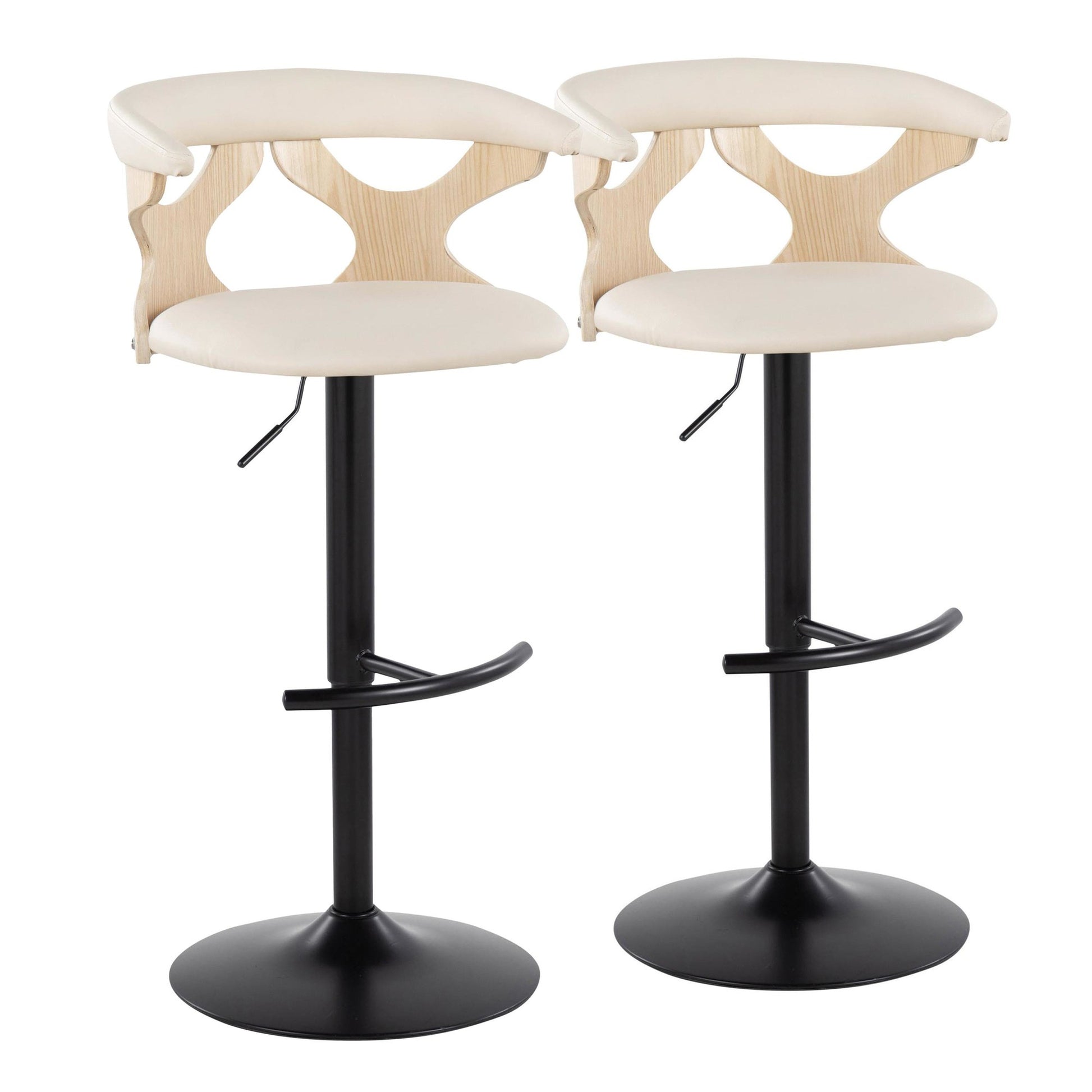 Gardenia Adjustable Barstool - Set of 2 By LumiSource - BS-GARDPU-RT2 BKNACR2 | Bar Stools | Modishstore - 5