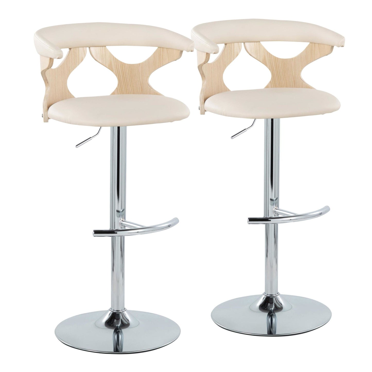 Gardenia Adjustable Barstool - Set of 2 By LumiSource - BS-GARDPU-RT2 CHRNACR2 | Bar Stools | Modishstore - 5