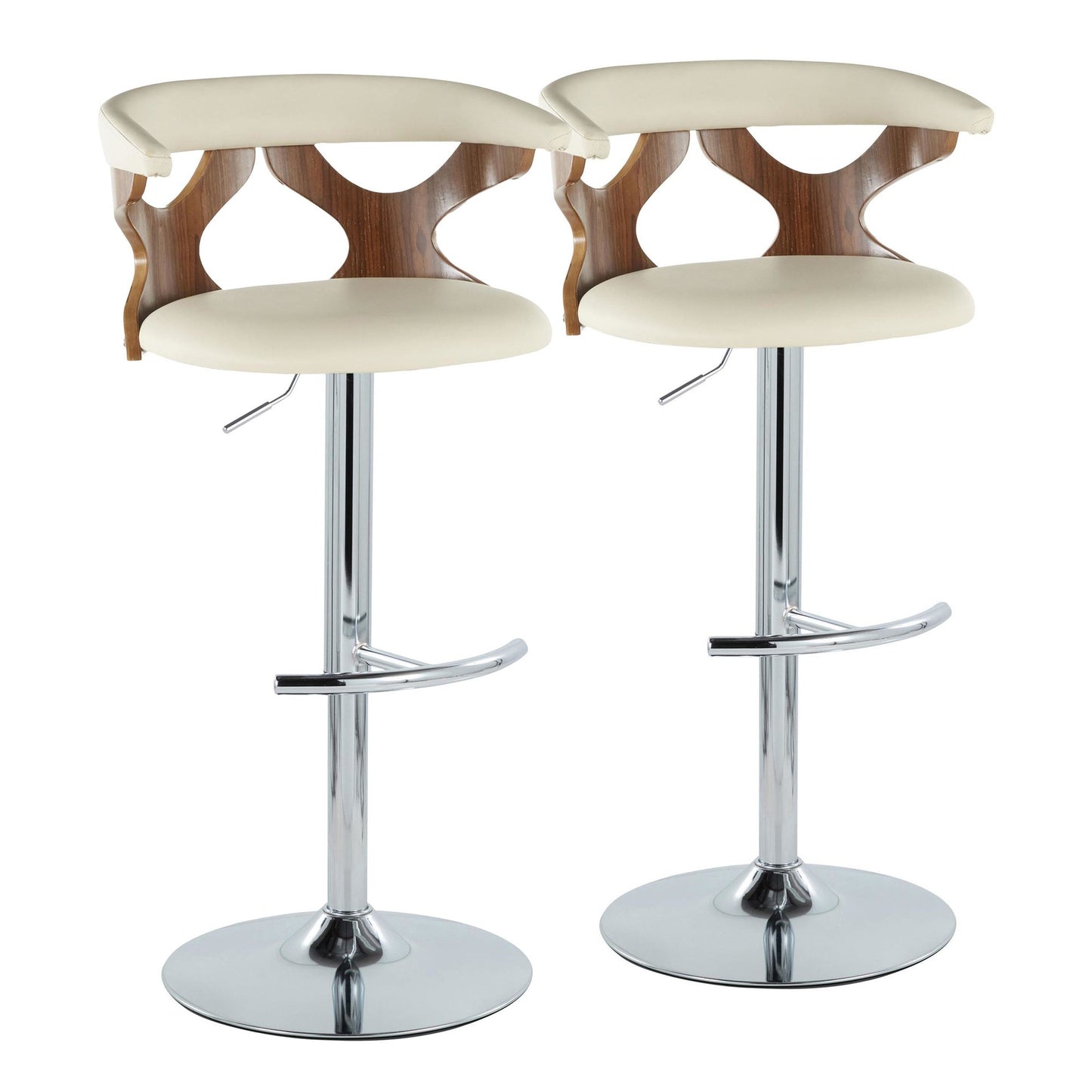 Gardenia Adjustable Barstool - Set of 2 By LumiSource - BS-GARDPU-RT2 CHRNACR2 | Bar Stools | Modishstore - 15