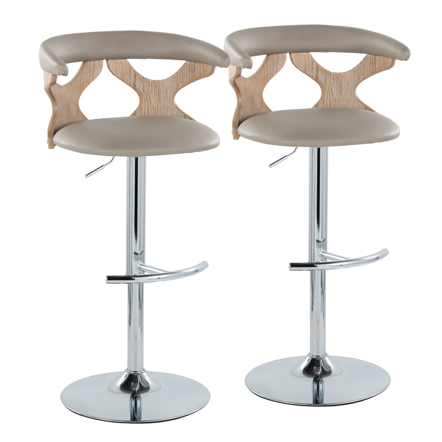 Gardenia Adjustable Barstool - Set of 2 By LumiSource - BS-GARDPU-RT2 CHRNACR2 | Bar Stools | Modishstore - 25