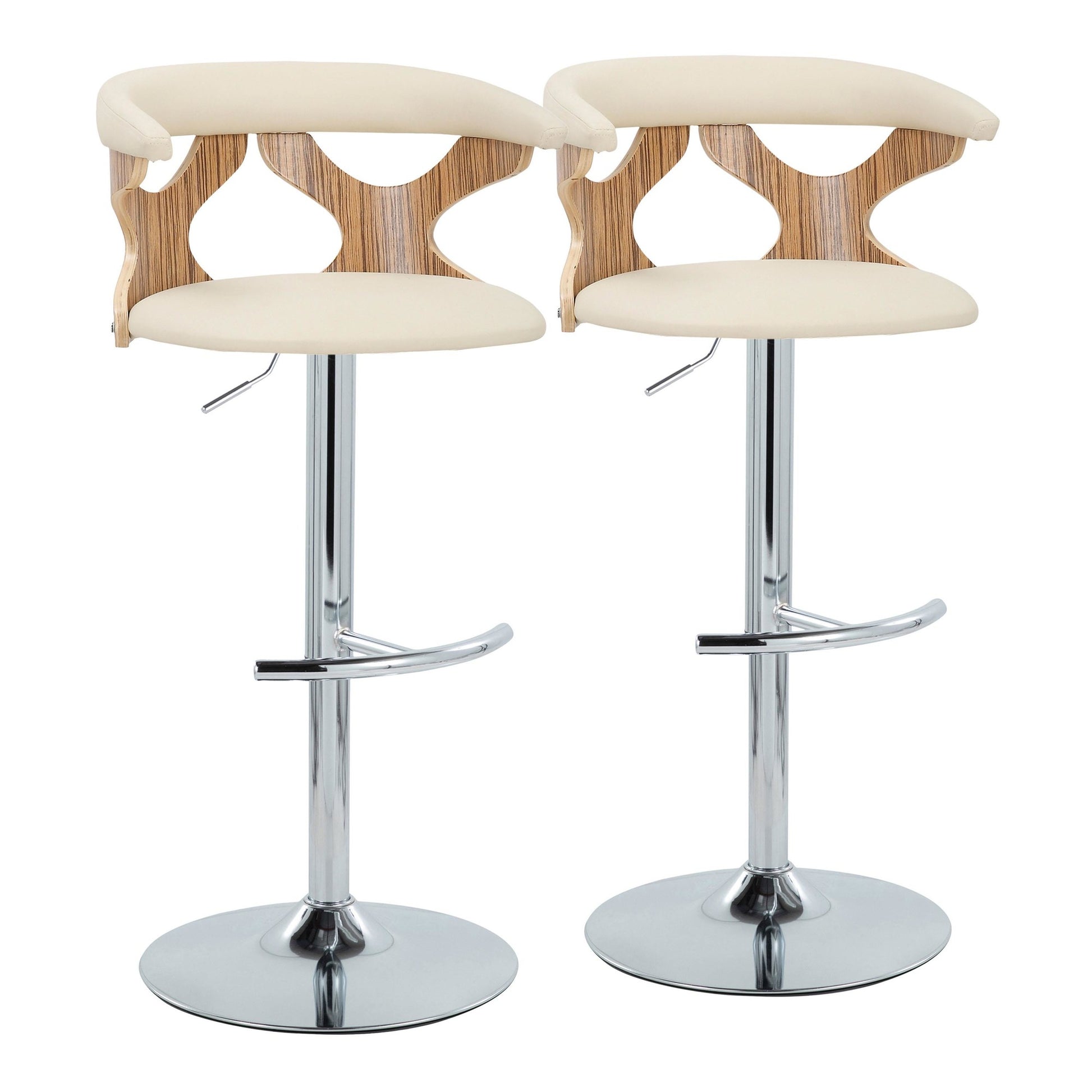 Gardenia Adjustable Barstool - Set of 2 By LumiSource - BS-GARDPU-RT2 CHRNACR2 | Bar Stools | Modishstore - 35