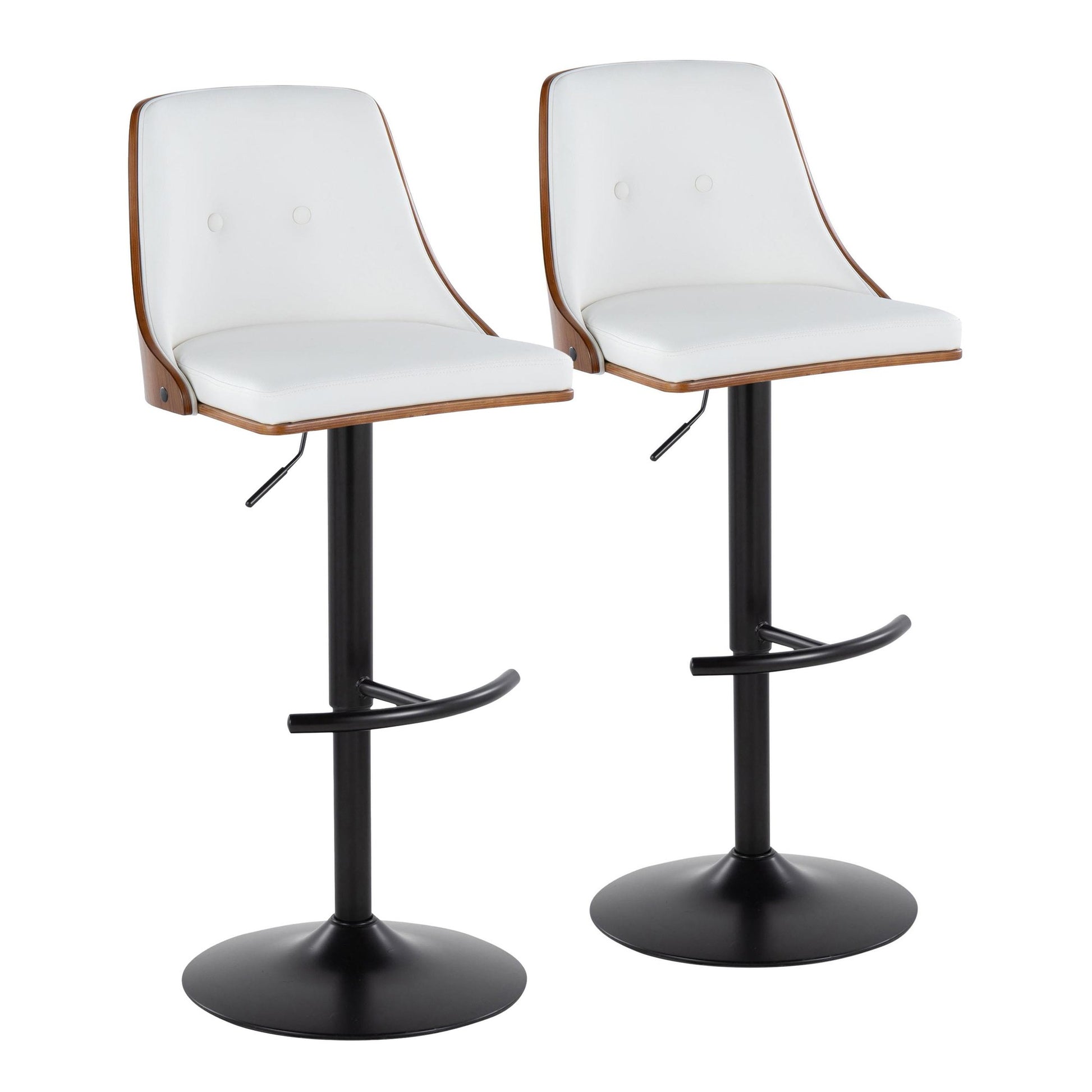 Gianna Adjustable Barstool - Set of 2 By LumiSource - BS-GNNPU-RT2 BKWLW2 | Bar Stools | Modishstore - 5