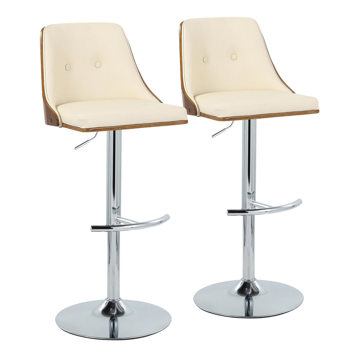 Gianna Adjustable Barstool - Set of 2 By LumiSource - BS-GNNPU-RT2 CHRWLBK2 | Bar Stools | Modishstore - 15