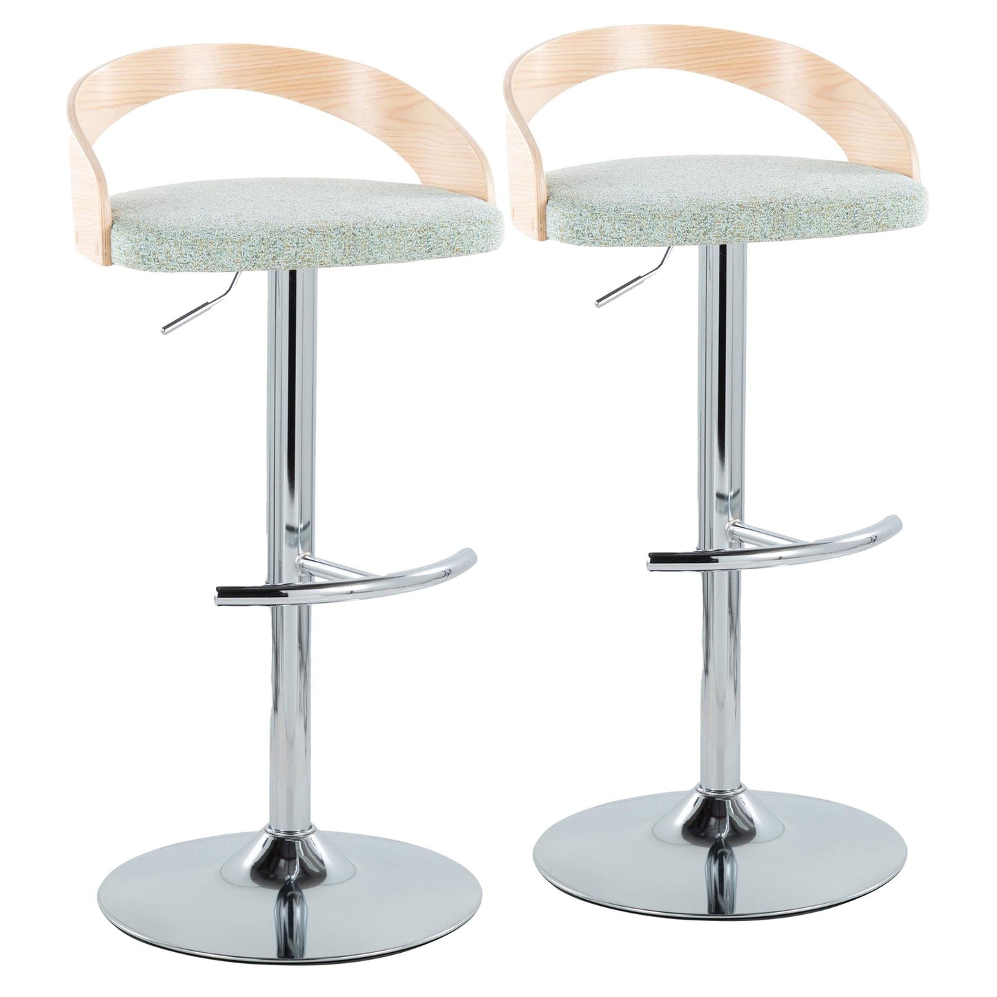 Grotto Adjustable Barstool - Set of 2 By LumiSource - BS-GROTTOFB-RT2 CHRNALGN2 | Bar Stools | Modishstore - 5