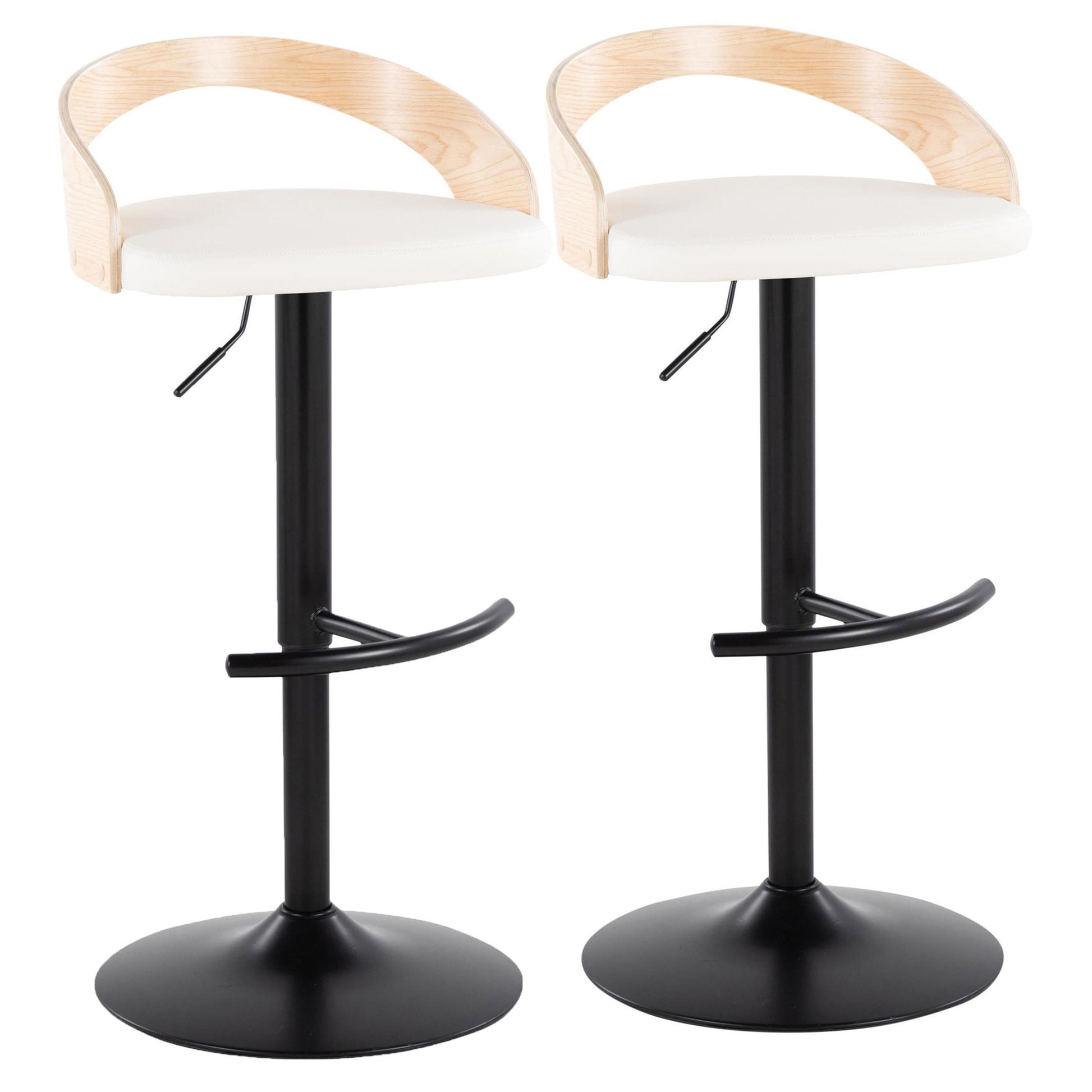 Grotto Adjustable Barstool - Set of 2 By LumiSource - BS-GROTTOPU-RT2 BKNABN2 | Bar Stools | Modishstore - 25