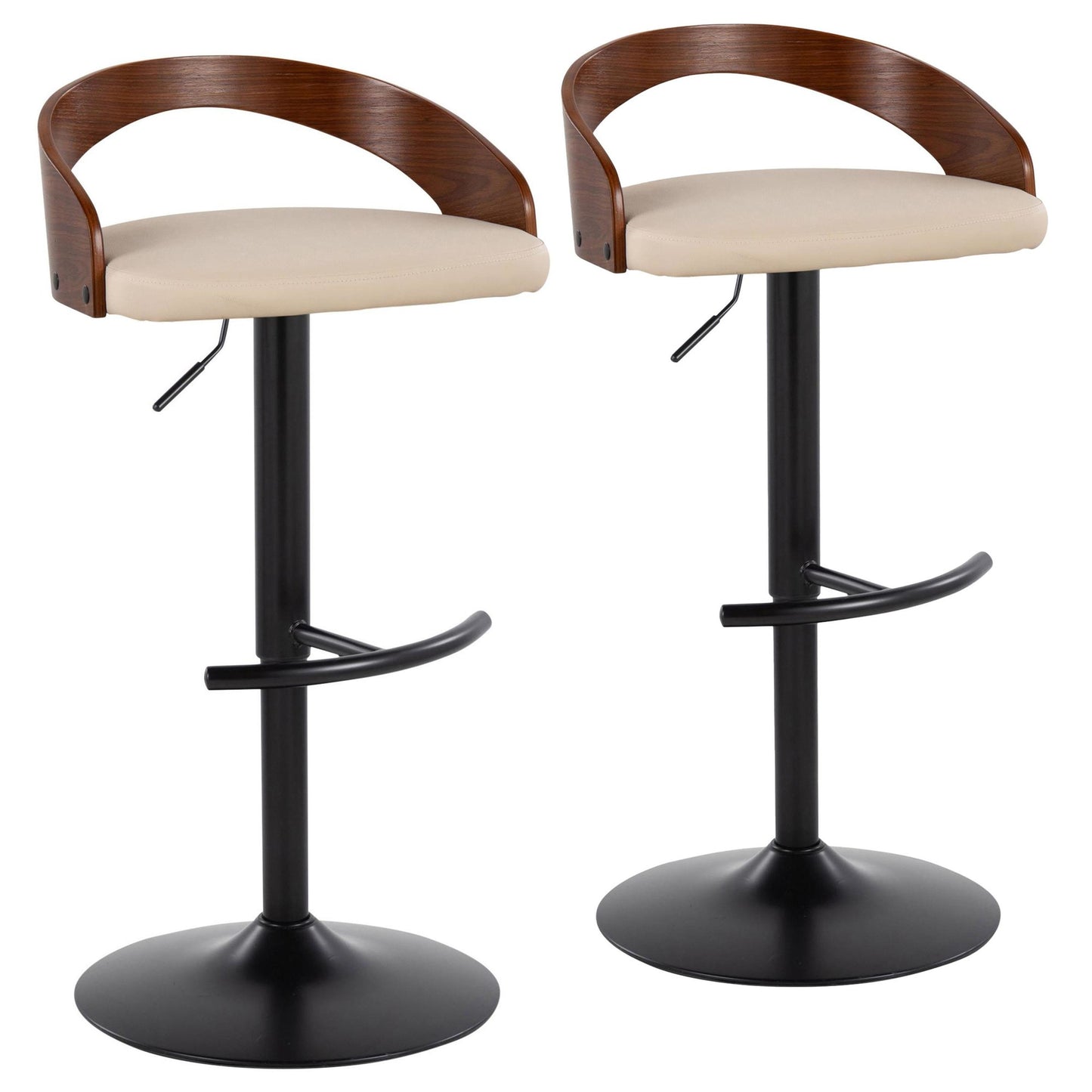 Grotto Adjustable Barstool - Set of 2 By LumiSource - BS-GROTTOPU-RT2 BKWLBN2 | Bar Stools | Modishstore - 15