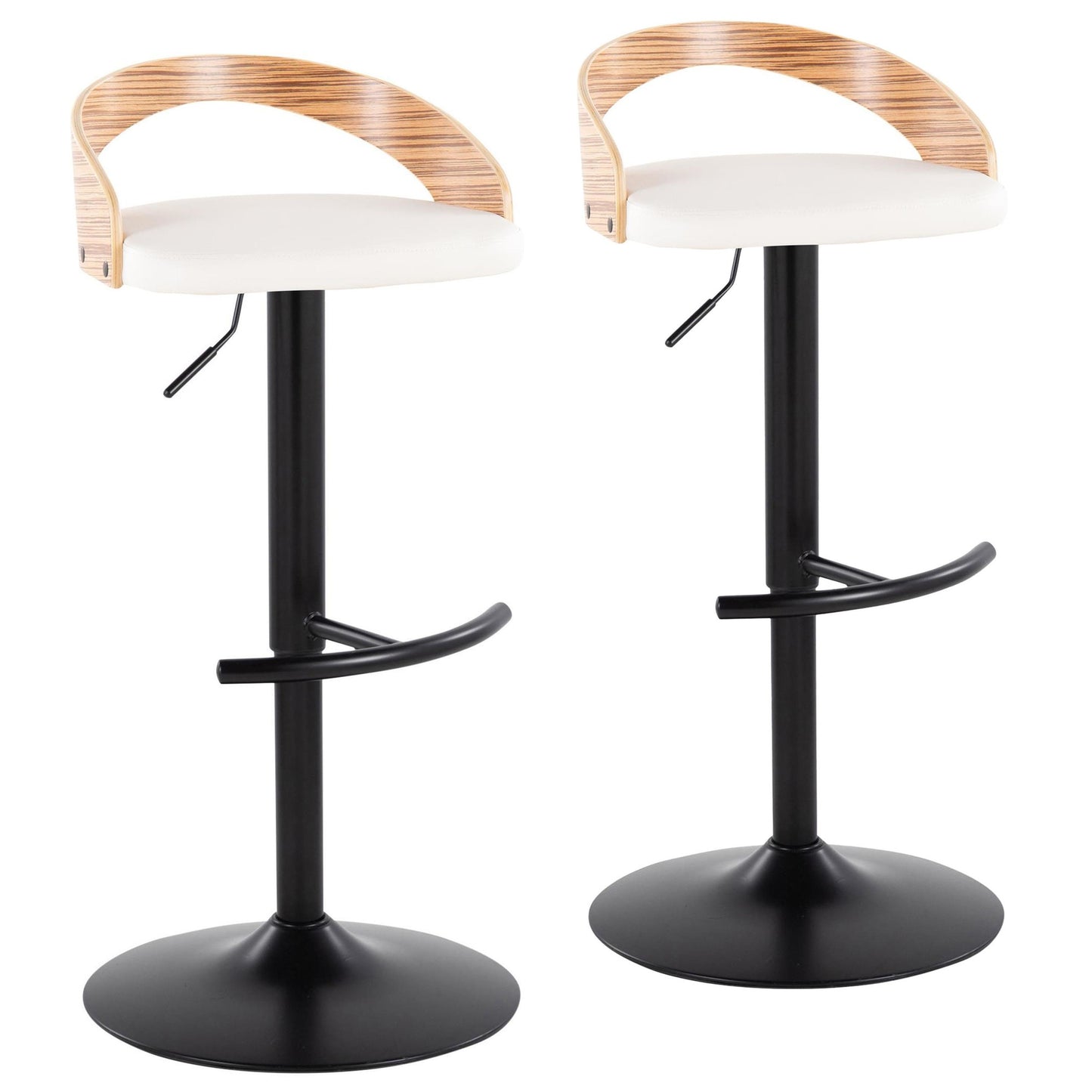 Grotto Adjustable Barstool - Set of 2 By LumiSource - BS-GROTTOPU-RT2 BKWLBN2 | Bar Stools | Modishstore - 25