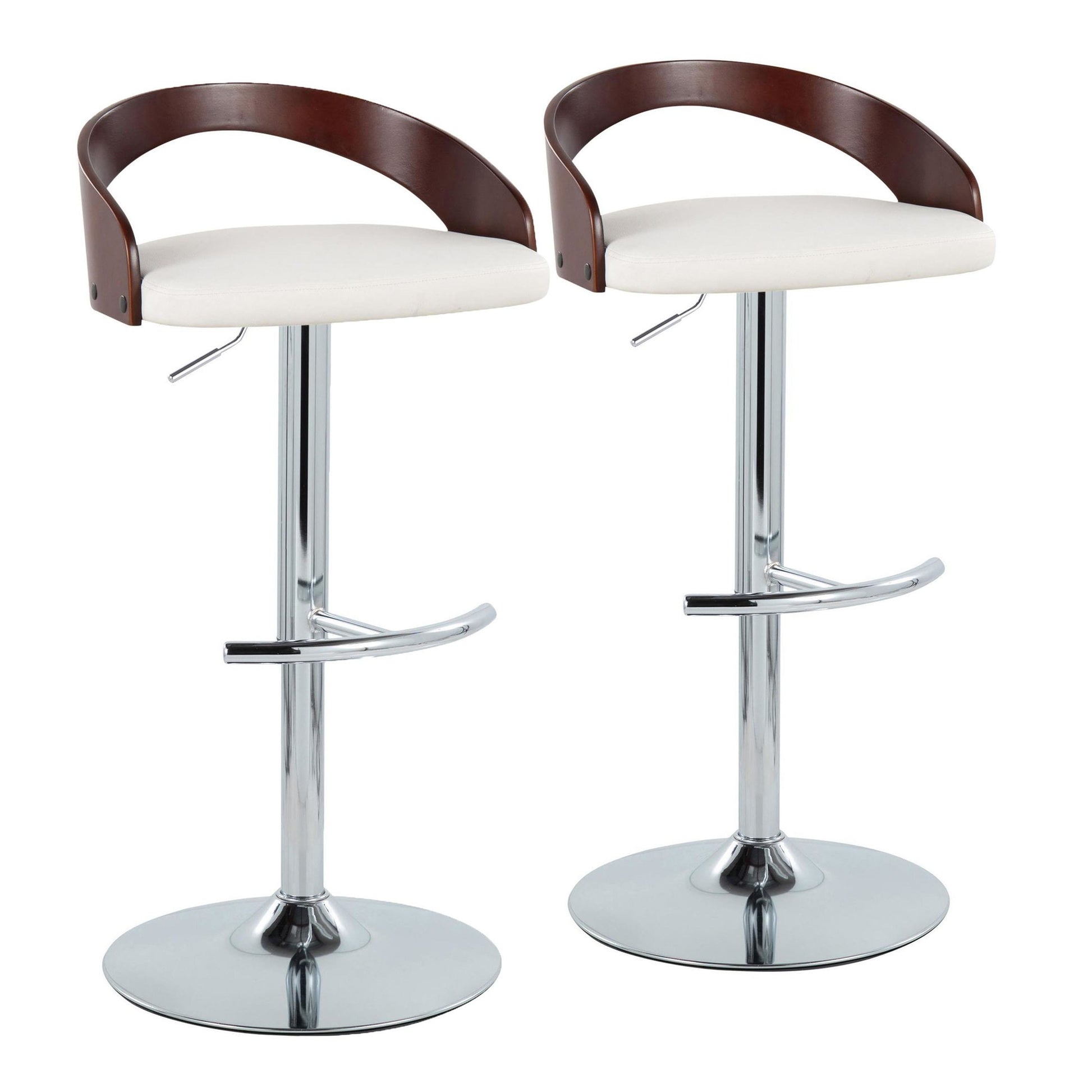 Grotto Adjustable Barstool - Set of 2 By LumiSource - BS-GROTTOPU-RT2 CHRBKBK2 | Bar Stools | Modishstore - 15