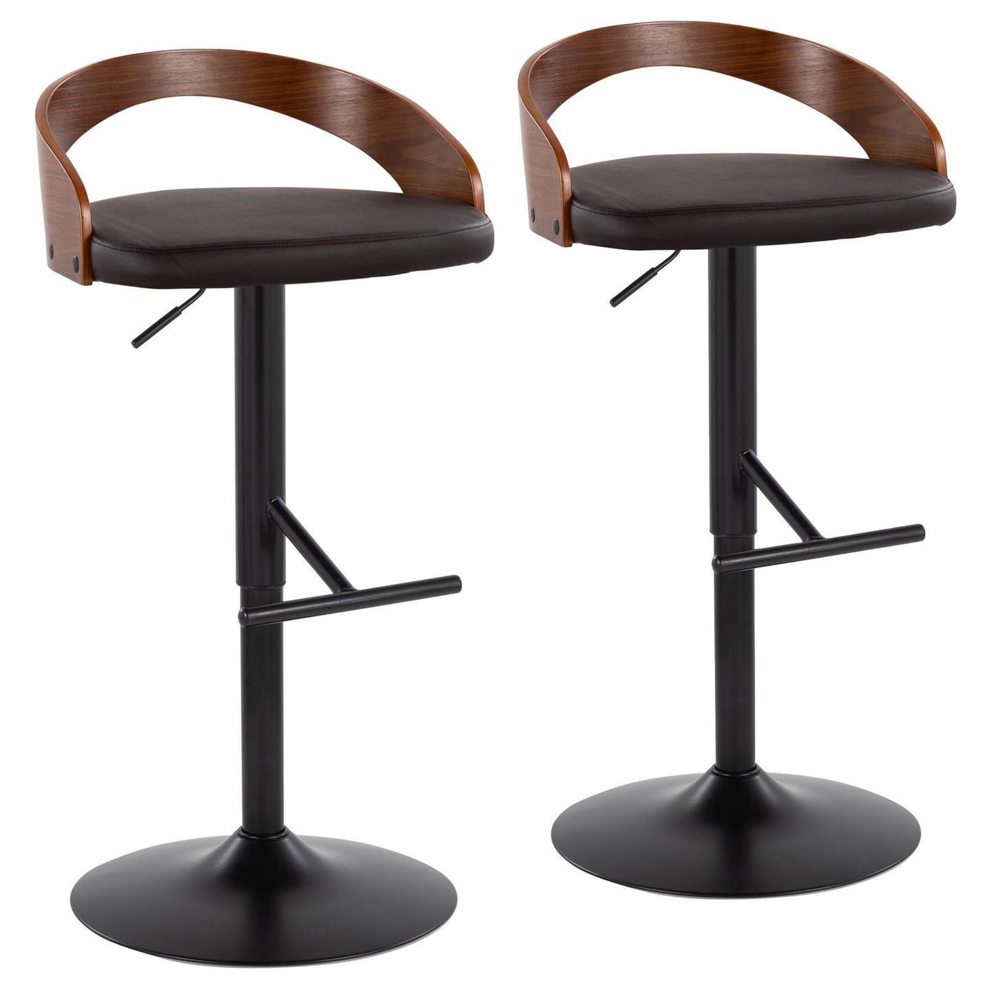 Grotto Adjustable Barstool - Set of 2 By LumiSource - BS-GROTTOPU-STRT2 BKCHW2 | Bar Stools | Modishstore - 20