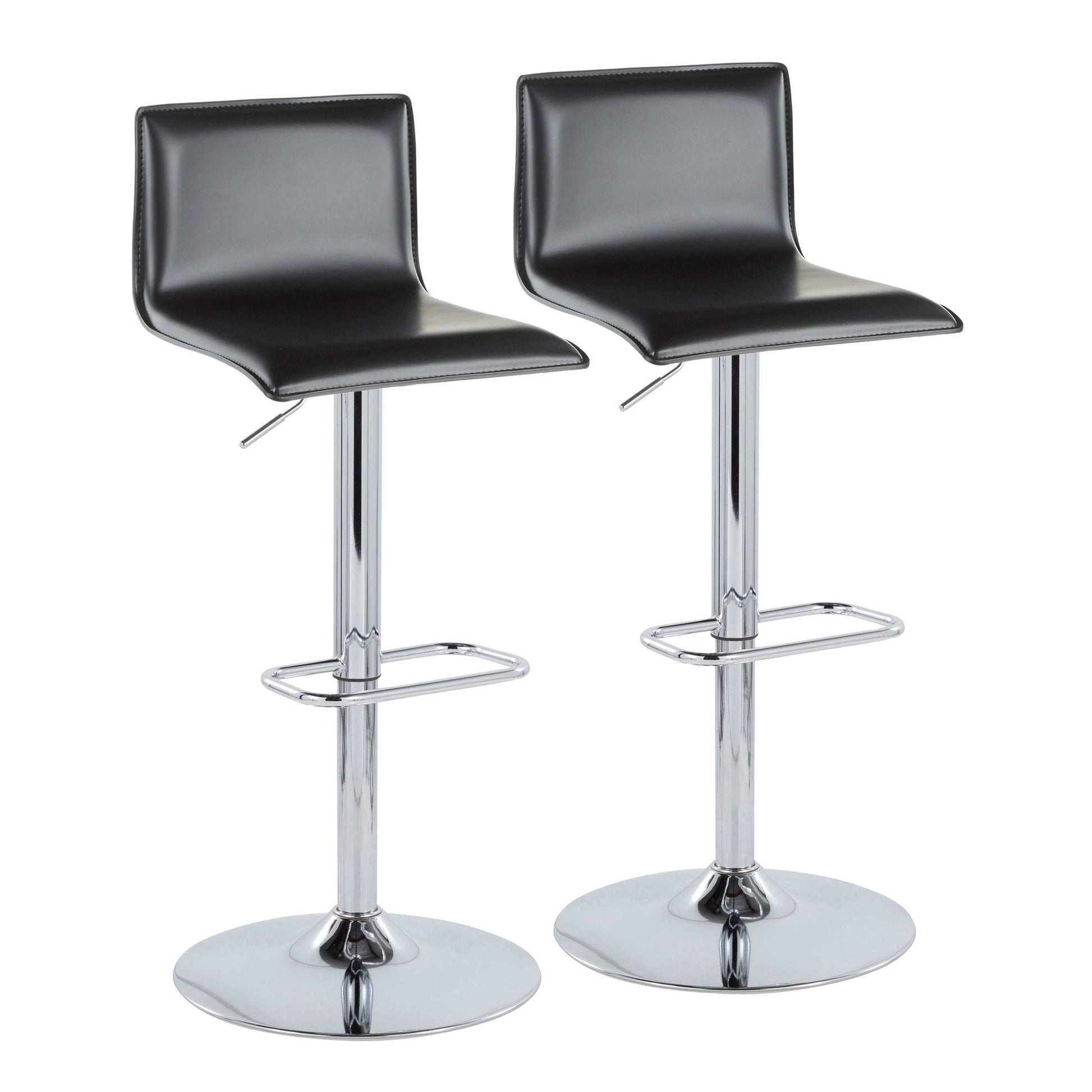 Mara Upholstered Adjustable Barstool - Set of 2 By LumiSource - BS-MARAUPPU-RR2 CHRBK2 | Bar Stools | Modishstore - 5