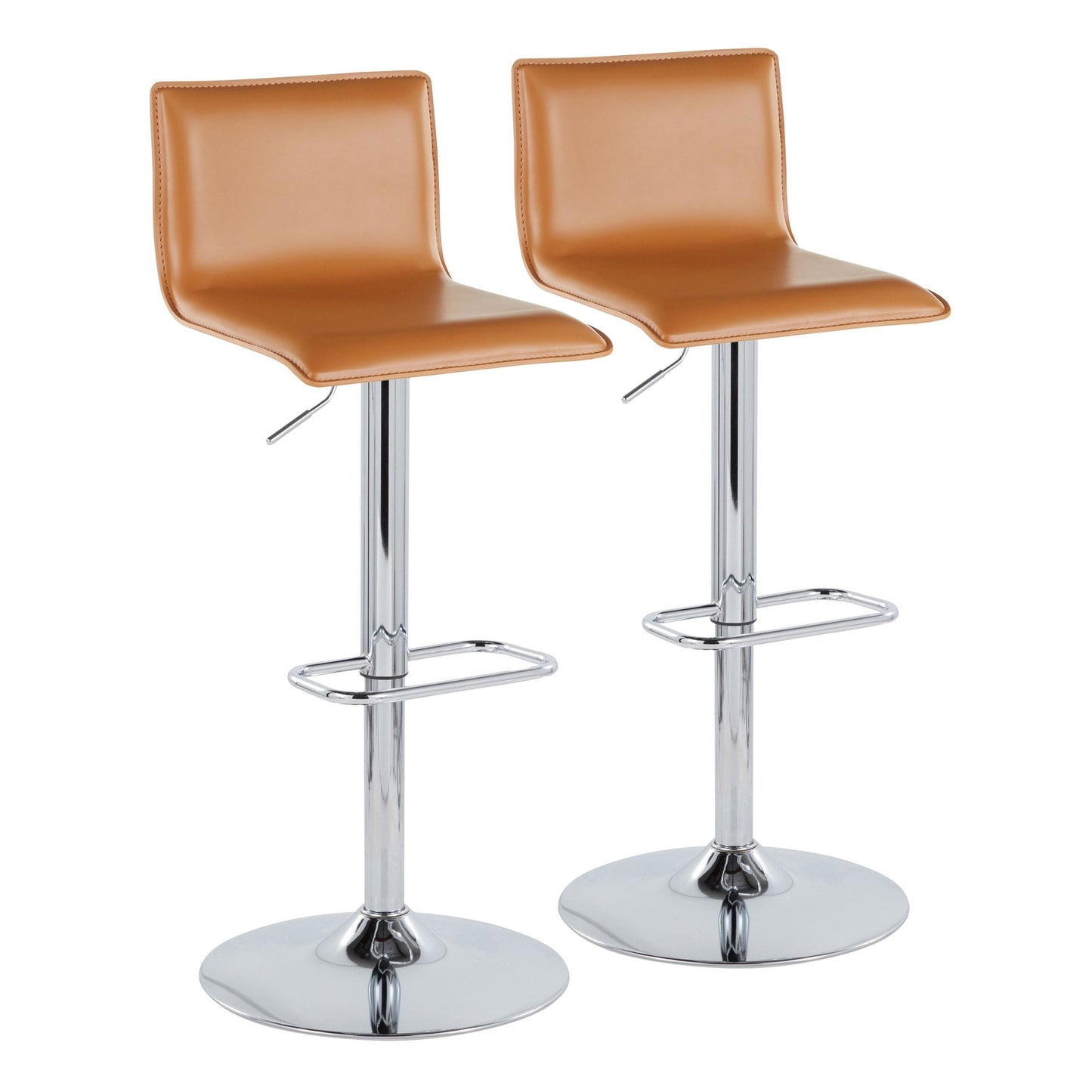 Mara Upholstered Adjustable Barstool - Set of 2 By LumiSource - BS-MARAUPPU-RR2 CHRBK2 | Bar Stools | Modishstore - 15