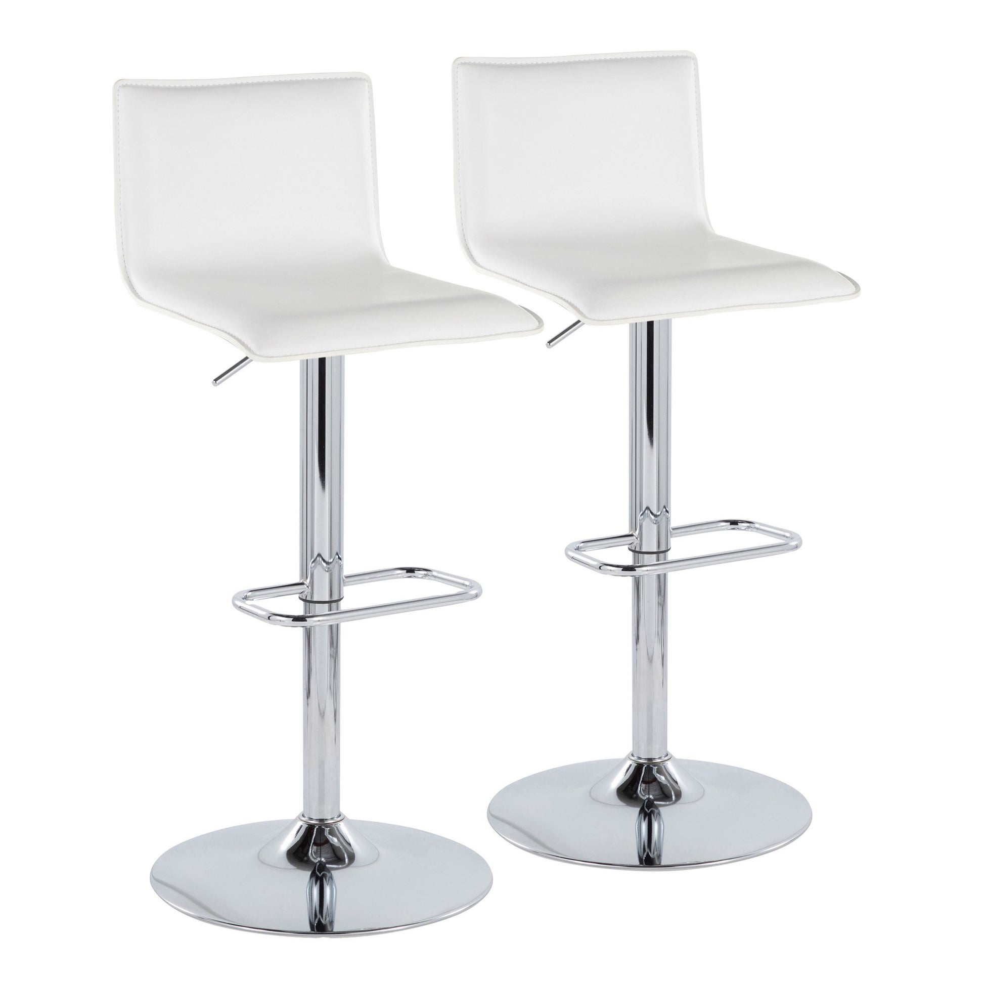 Mara Upholstered Adjustable Barstool - Set of 2 By LumiSource - BS-MARAUPPU-RR2 CHRBK2 | Bar Stools | Modishstore - 25