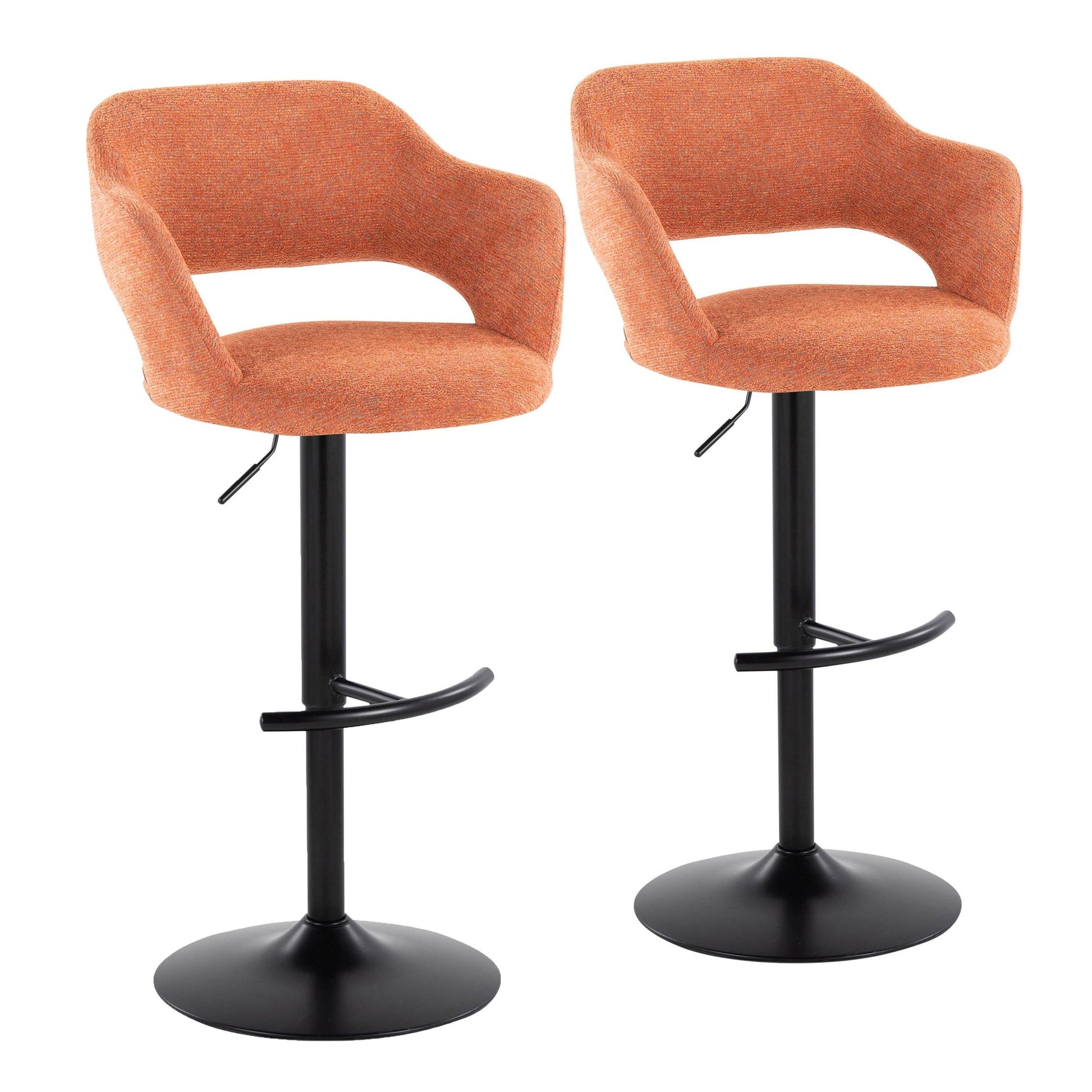 Margarite Adjustable Barstool - Set of 2 By LumiSource - BS-MARG-RNT2 BKO2 | Bar Stools | Modishstore - 2