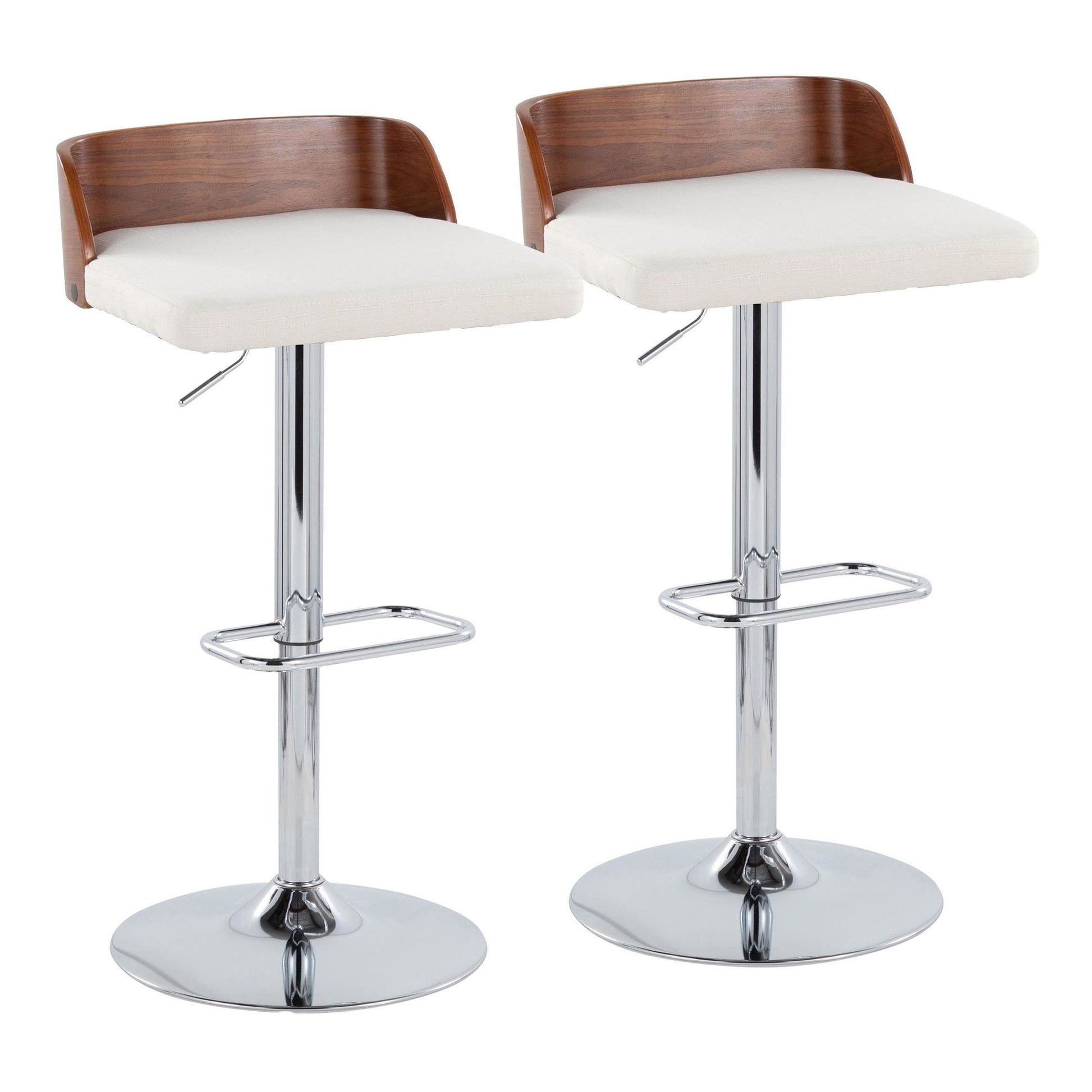 Maya Adjustable Barstool - Set of 2 By LumiSource - BS-MAYAFB-RR2 CHRWLCHAR2 | Bar Stools | Modishstore - 16