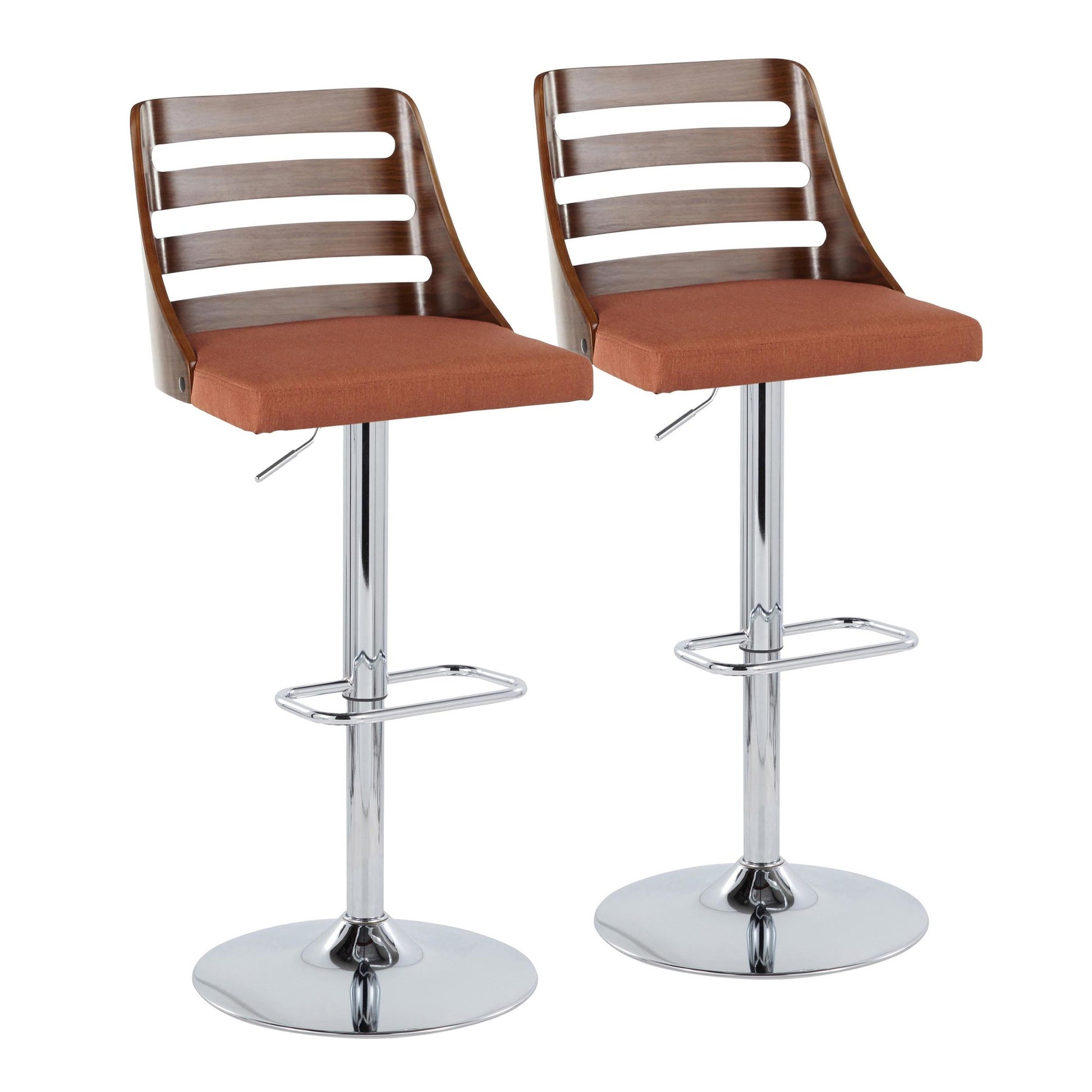 Trevi Adjustable Barstool - Set of 2 By LumiSource - BS-TREVI-RR2 WLO2 | Bar Stools | Modishstore - 5