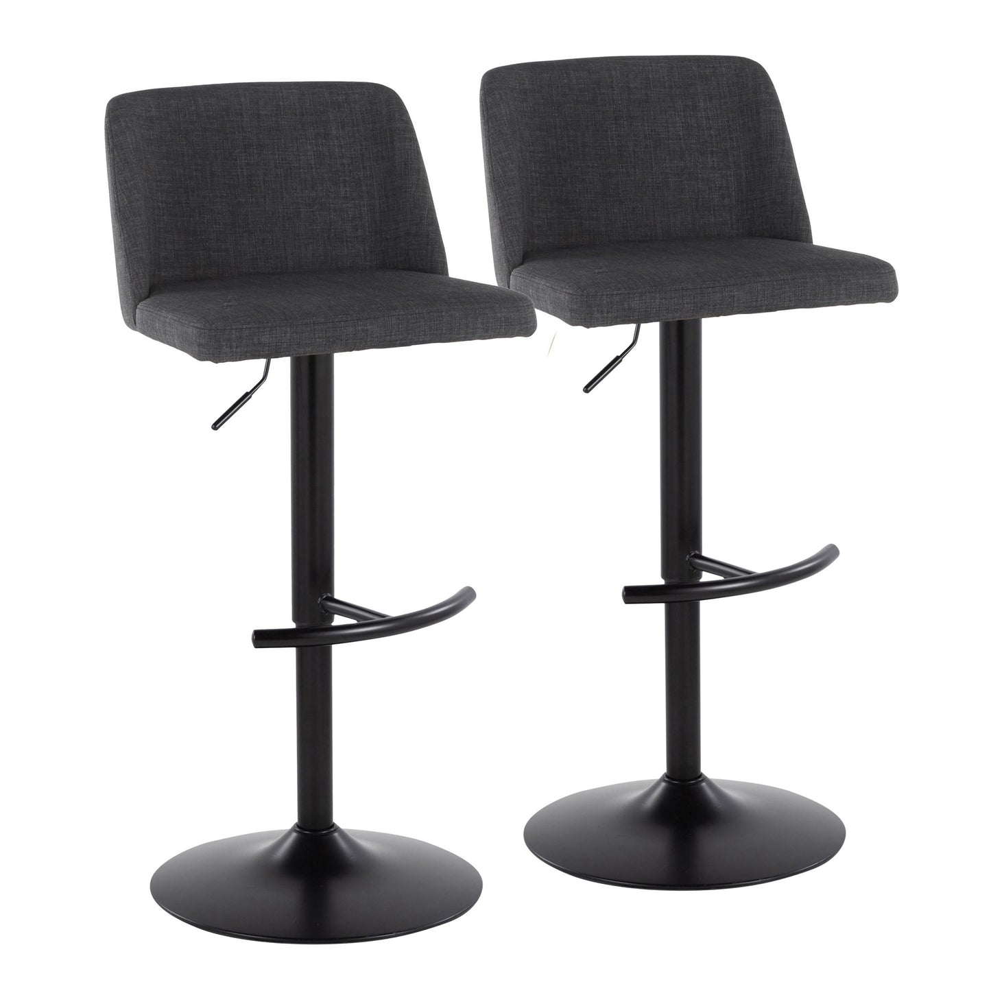 Toriano Adjustable Barstool - Set of 2 By LumiSource - BS-TRNOFB-RT2 BKBU2 | Bar Stools | Modishstore - 9