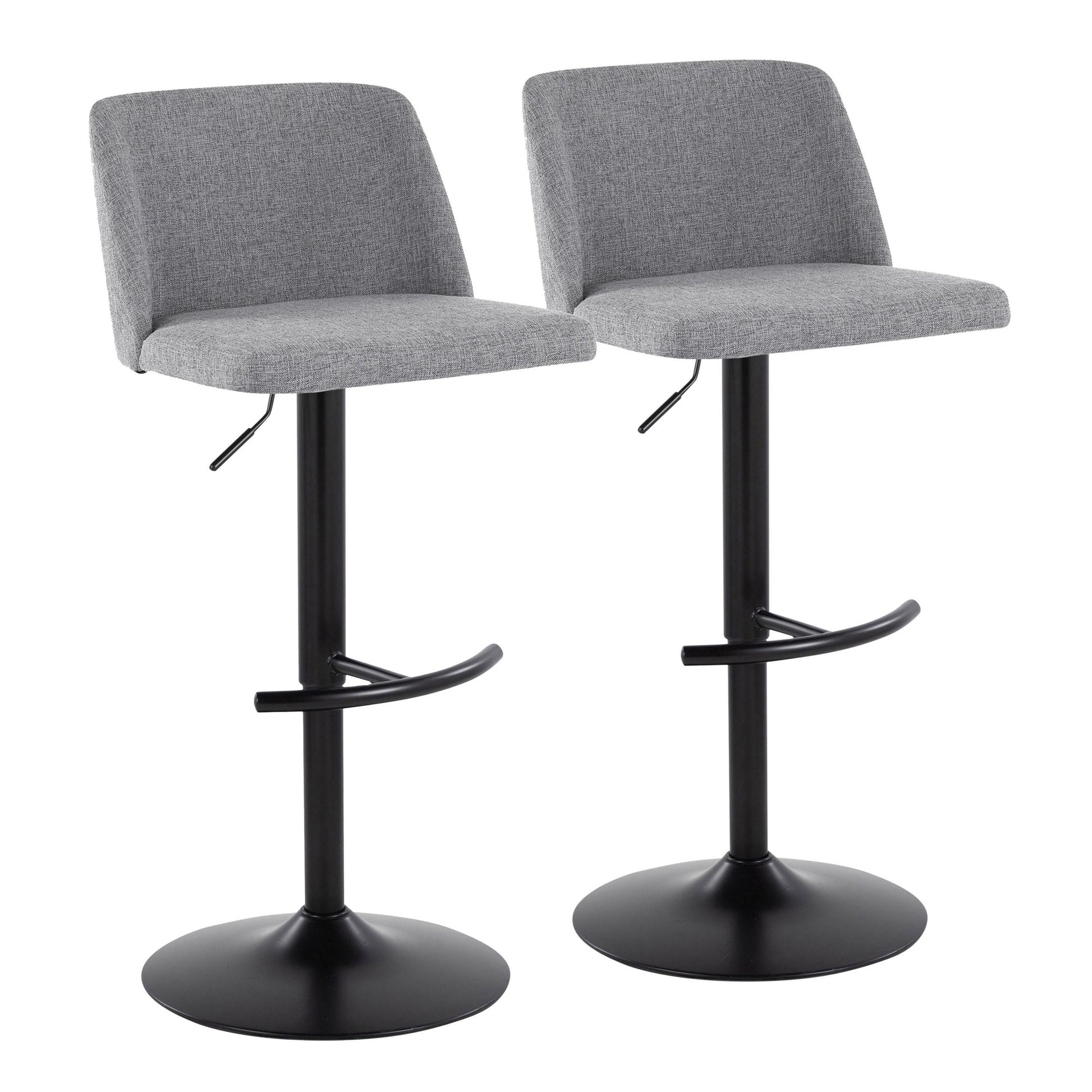 Toriano Adjustable Barstool - Set of 2 By LumiSource - BS-TRNOFB-RT2 BKBU2 | Bar Stools | Modishstore - 16