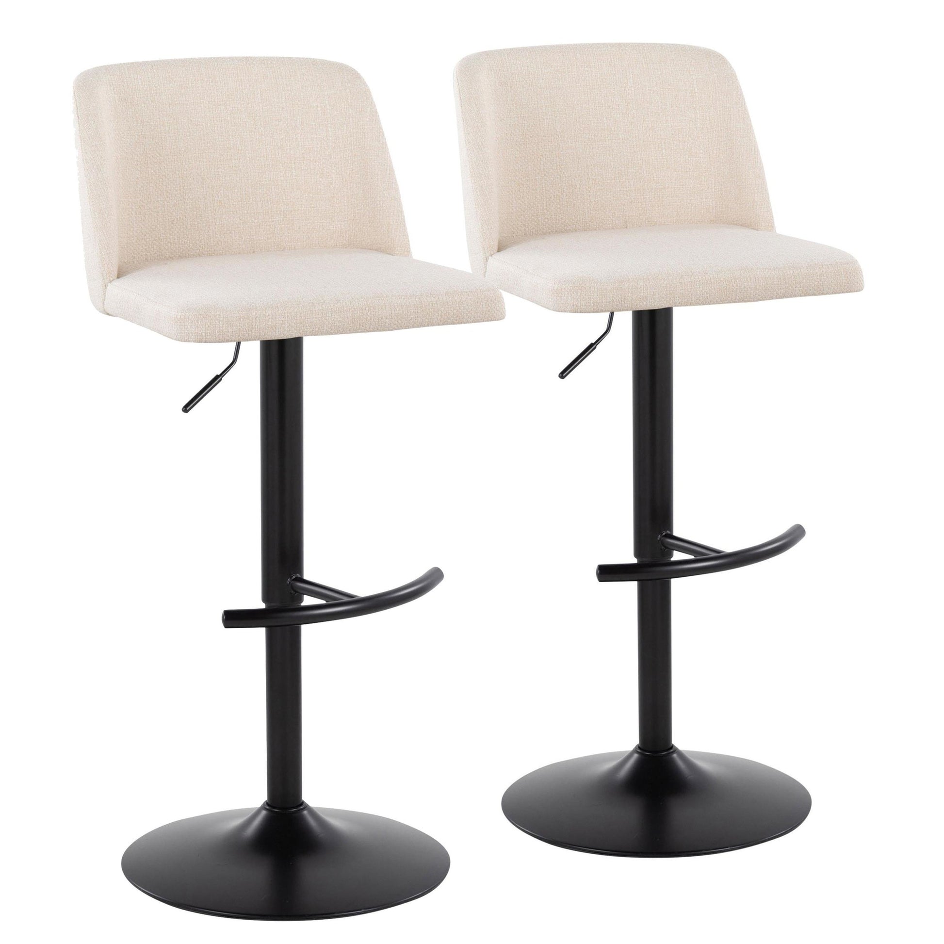 Toriano Adjustable Barstool - Set of 2 By LumiSource - BS-TRNOFB-RT2 BKBU2 | Bar Stools | Modishstore - 23