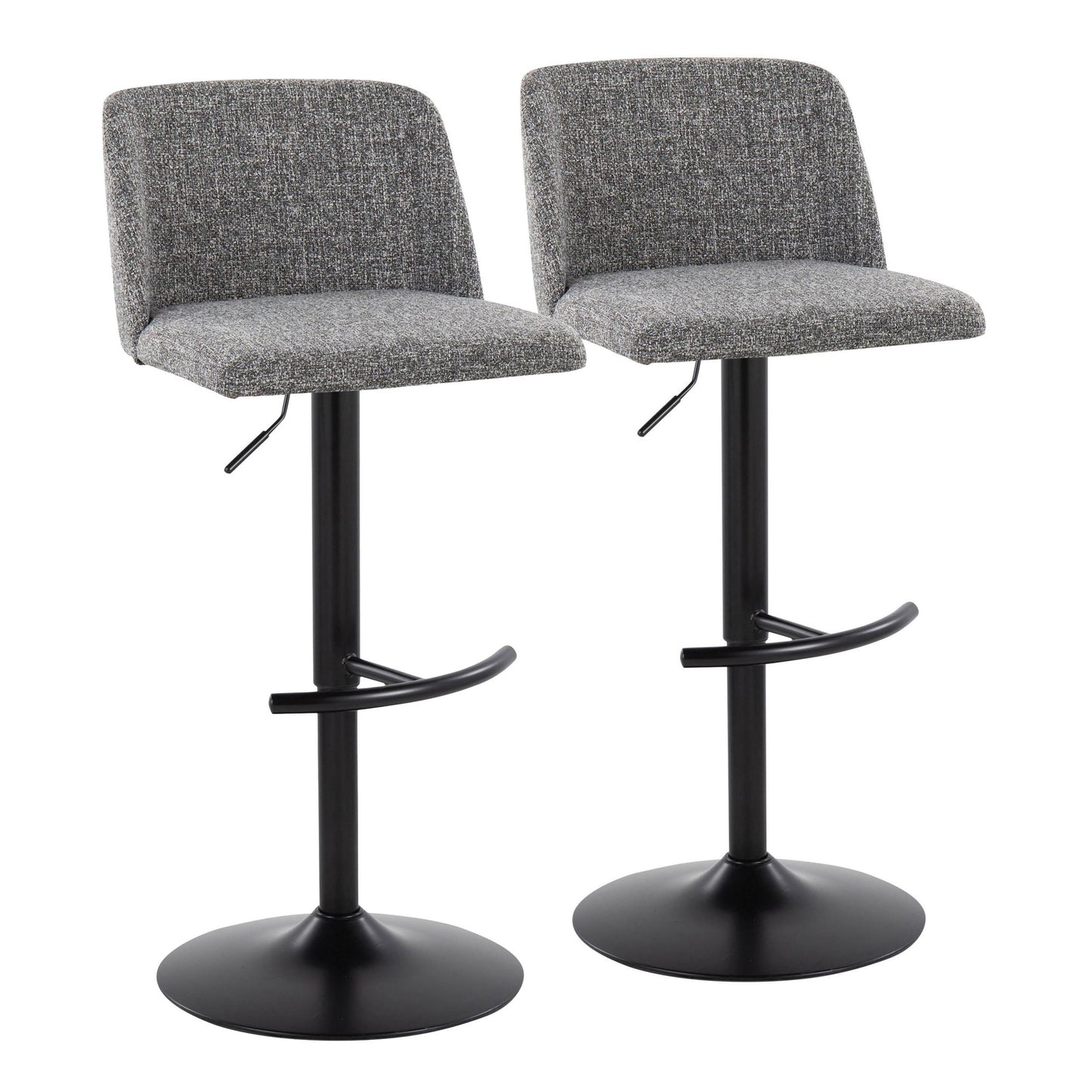 Toriano Adjustable Barstool - Set of 2 By LumiSource - BS-TRNOFB-RT2 BKBU2 | Bar Stools | Modishstore - 30