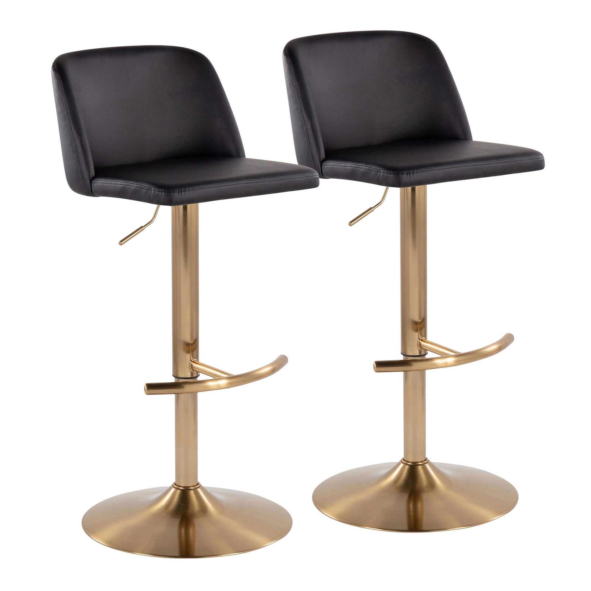 Toriano Adjustable Barstool - Set of 2 By LumiSource - BS-TRNOPU-RT2 AUBK2 | Bar Stools | Modishstore - 2