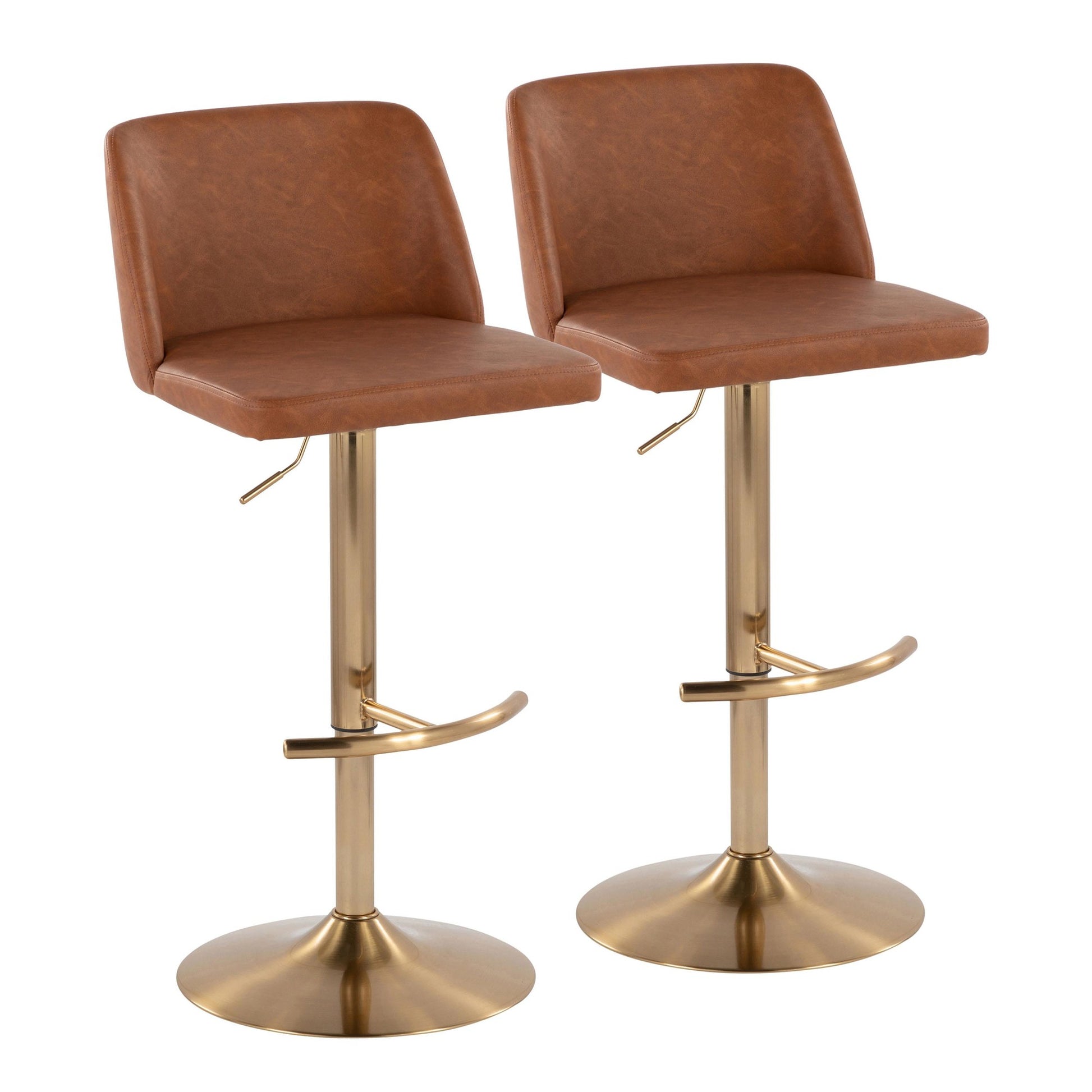 Toriano Adjustable Barstool - Set of 2 By LumiSource - BS-TRNOPU-RT2 AUBK2 | Bar Stools | Modishstore - 9