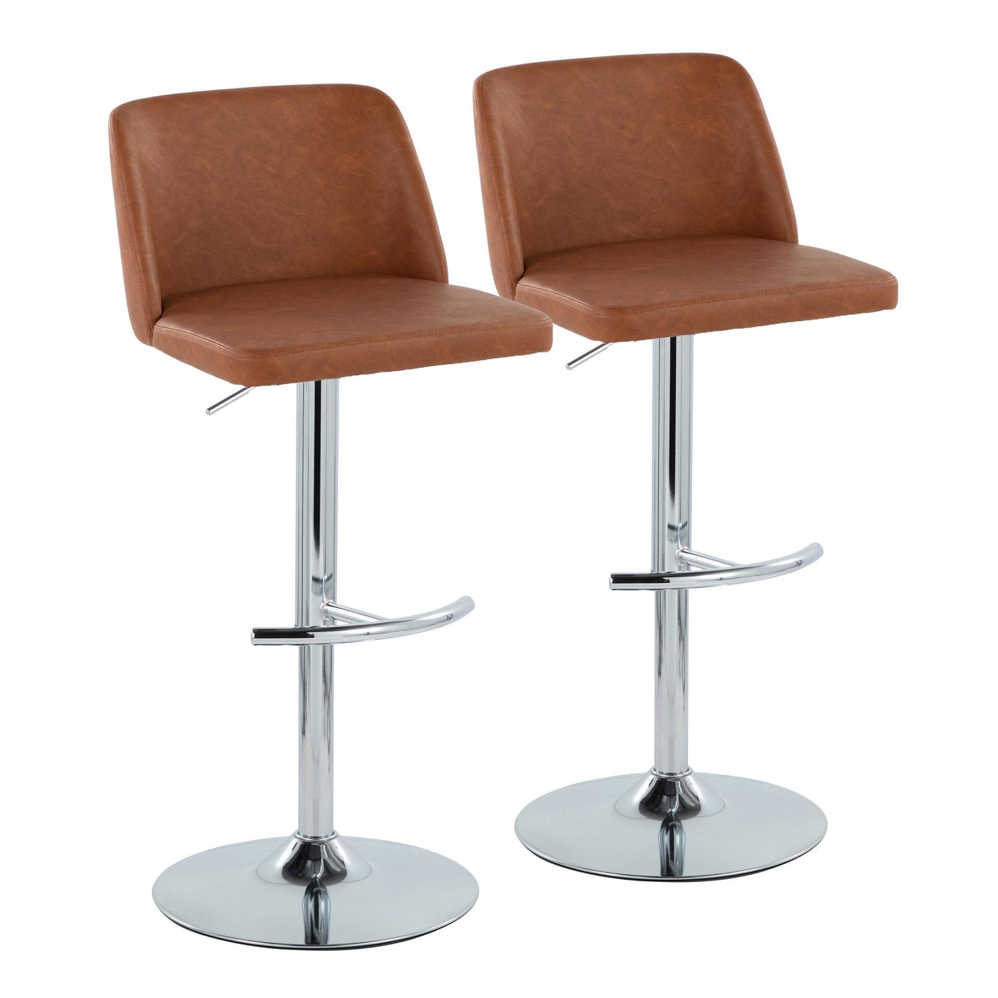 Toriano Adjustable Barstool - Set of 2 By LumiSource - BS-TRNOPU-RT2 AUBK2 | Bar Stools | Modishstore - 30