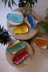 Set Of Six Ceramic Fish Plates Set Of 6 By Kalalou