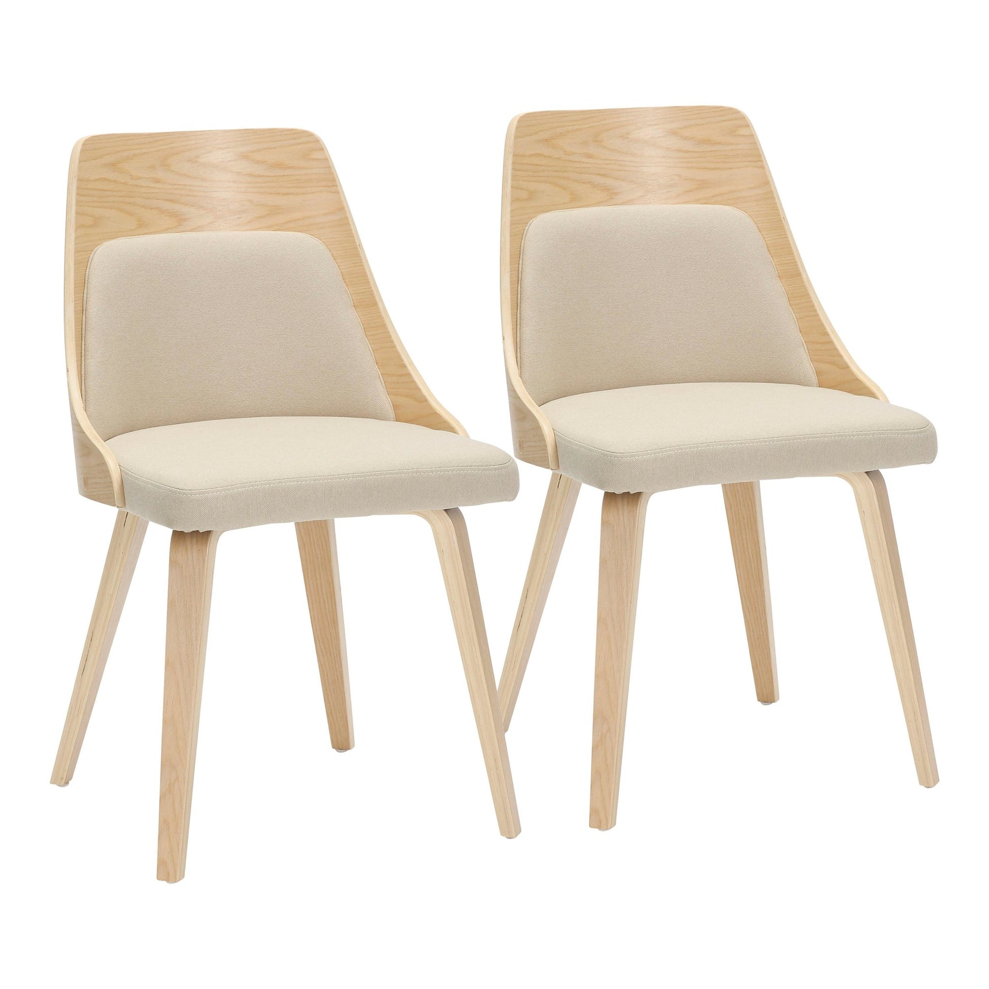 Anabelle Bent Wood Chair - Set of 2 By LumiSource - CH-ANBELHLBW2 NACR2 | Dining Chairs | Modishstore