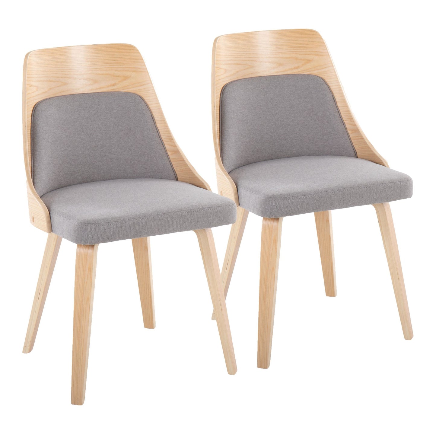 Anabelle Bent Wood Chair - Set of 2 By LumiSource - CH-ANBELHLBW2 NACR2 | Dining Chairs | Modishstore - 7