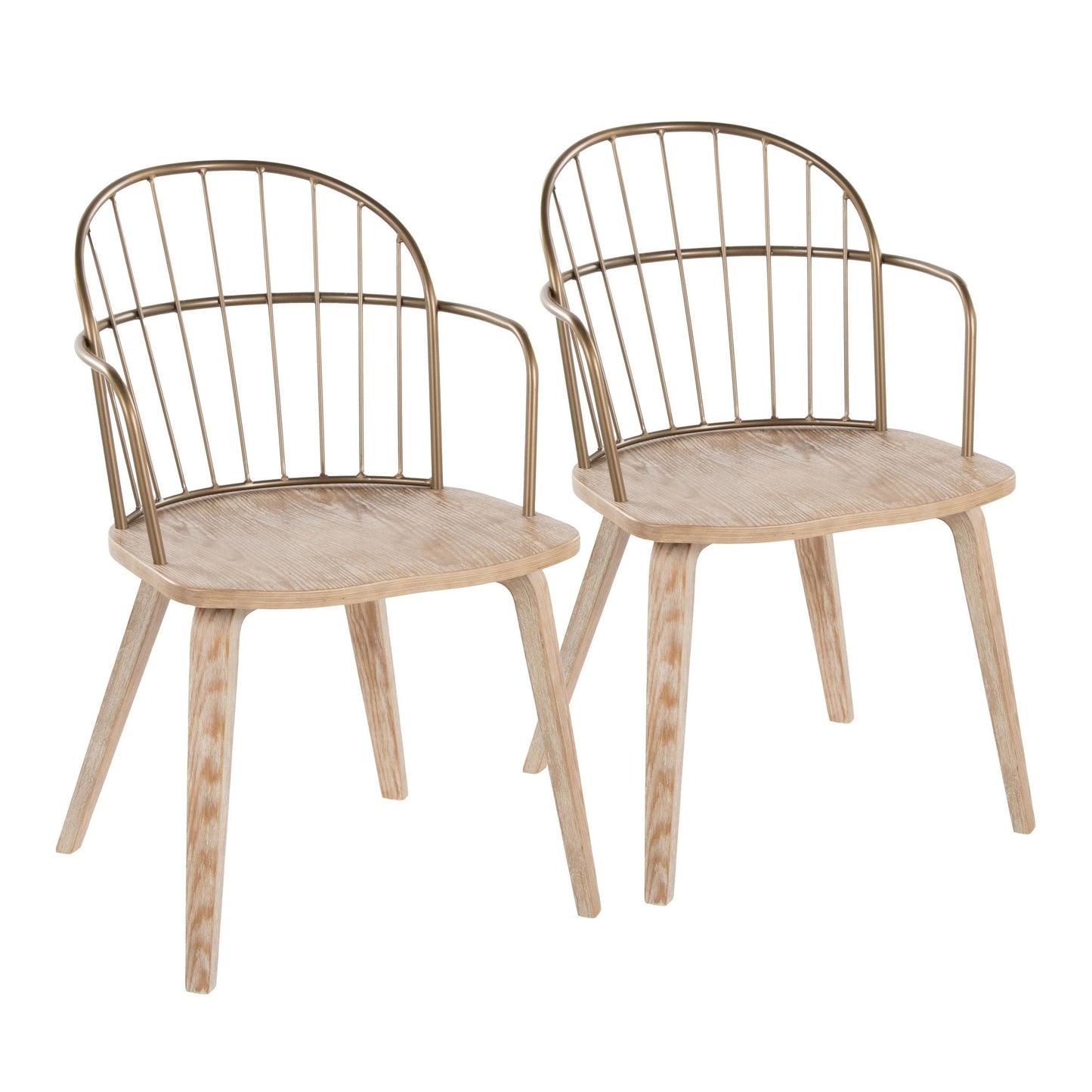 Riley Arm Chair - Set of 2 By LumiSource - CH-RILEY-HLBW2 WWANCUWW2 | Armchairs | Modishstore - 3