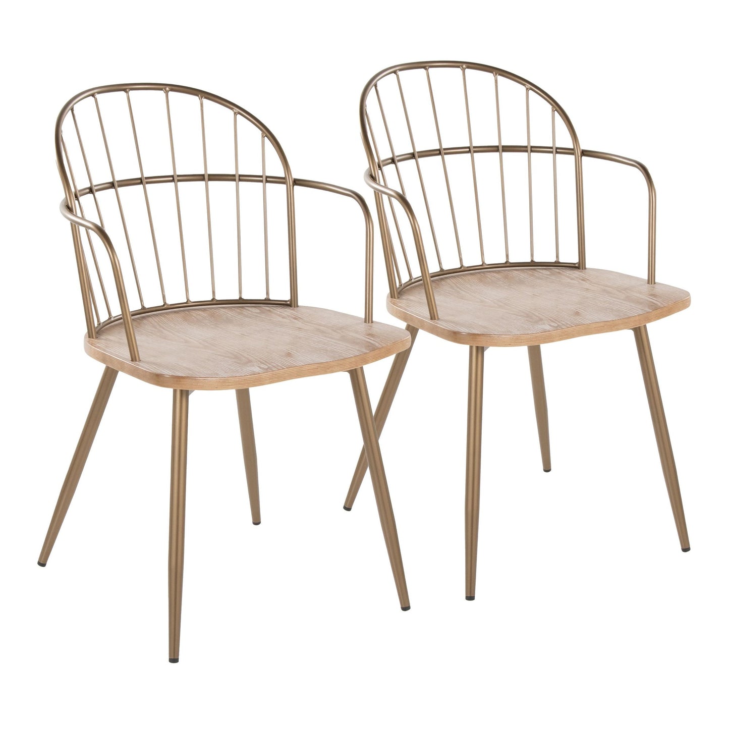 Riley Arm Chair - Set of 2 By LumiSource - CH-RILEYARM-HLC2 ANCUANCUWW2 | Armchairs | Modishstore - 3