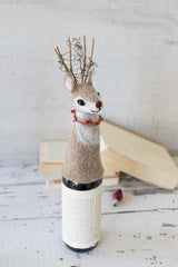 Felt Deer Christmas Wine Topper (Min 4) By Kalalou