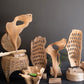 Carved Teak Wood Scuplture On A Base - Smooth By Kalalou | Sculptures | Modishstore - 5