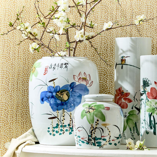 Japanese Flower Blossoms Vase By Tozai Home | Vases | Modishstore - 1