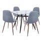 Clara Pebble Dining Set - 5 Piece By LumiSource - DS-CLRABKGL+4PEBWLBU | Dining Sets | Modishstore