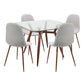 Clara Pebble Dining Set - 5 Piece By LumiSource - DS-CLRAWLGL+4PEBWLGY | Dining Sets | Modishstore