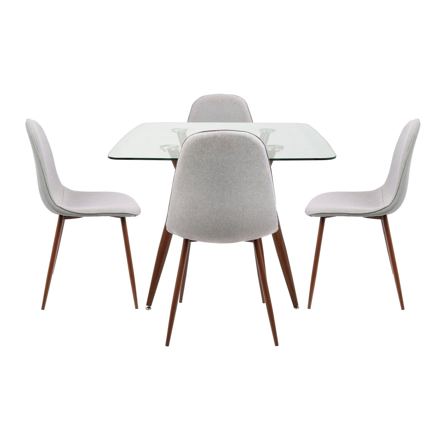 Clara Pebble Dining Set - 5 Piece By LumiSource - DS-CLRAWLGL+4PEBWLGY | Dining Sets | Modishstore - 2